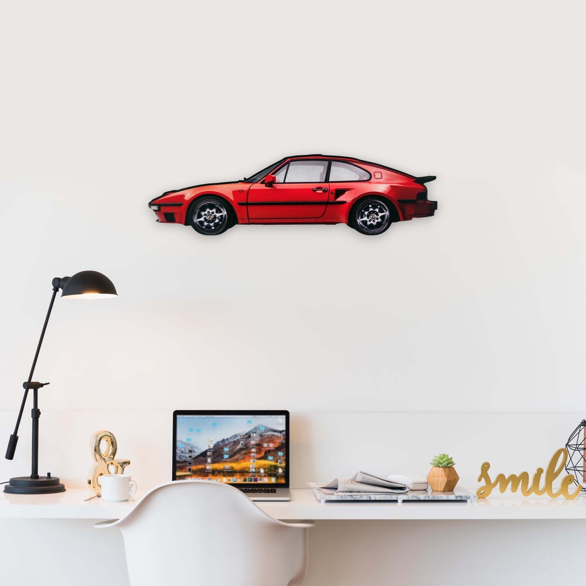 1985 Porsche 944 Turbo (1) Metal Car Wall Art, Color 2D Diecast Car Decor, Silhouette Metal Wall Art, Gift For Car Lovers, Detailed Color Metal Car
