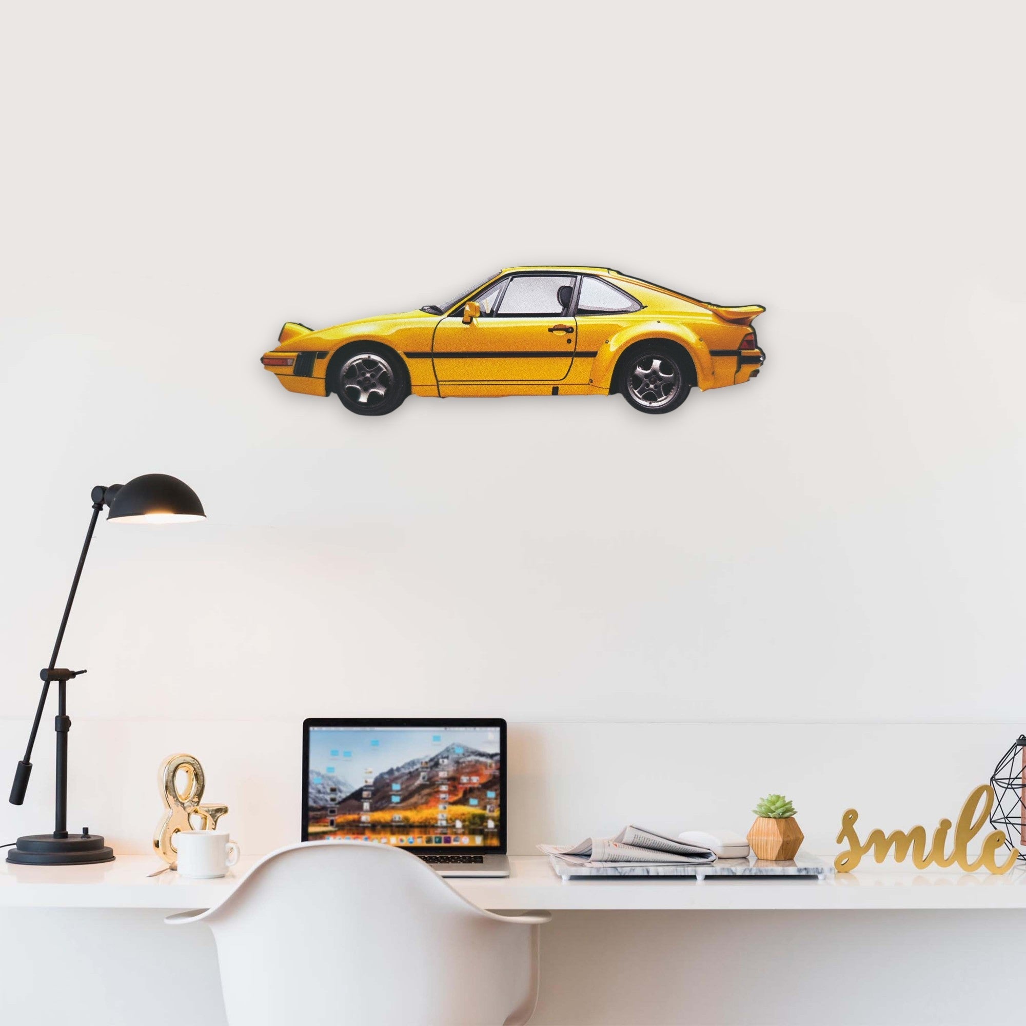 1985 Porsche 944 Turbo (2) Metal Car Wall Art, Color 2D Diecast Car Decor, Silhouette Metal Wall Art, Gift For Car Lovers, Detailed Color Metal Car