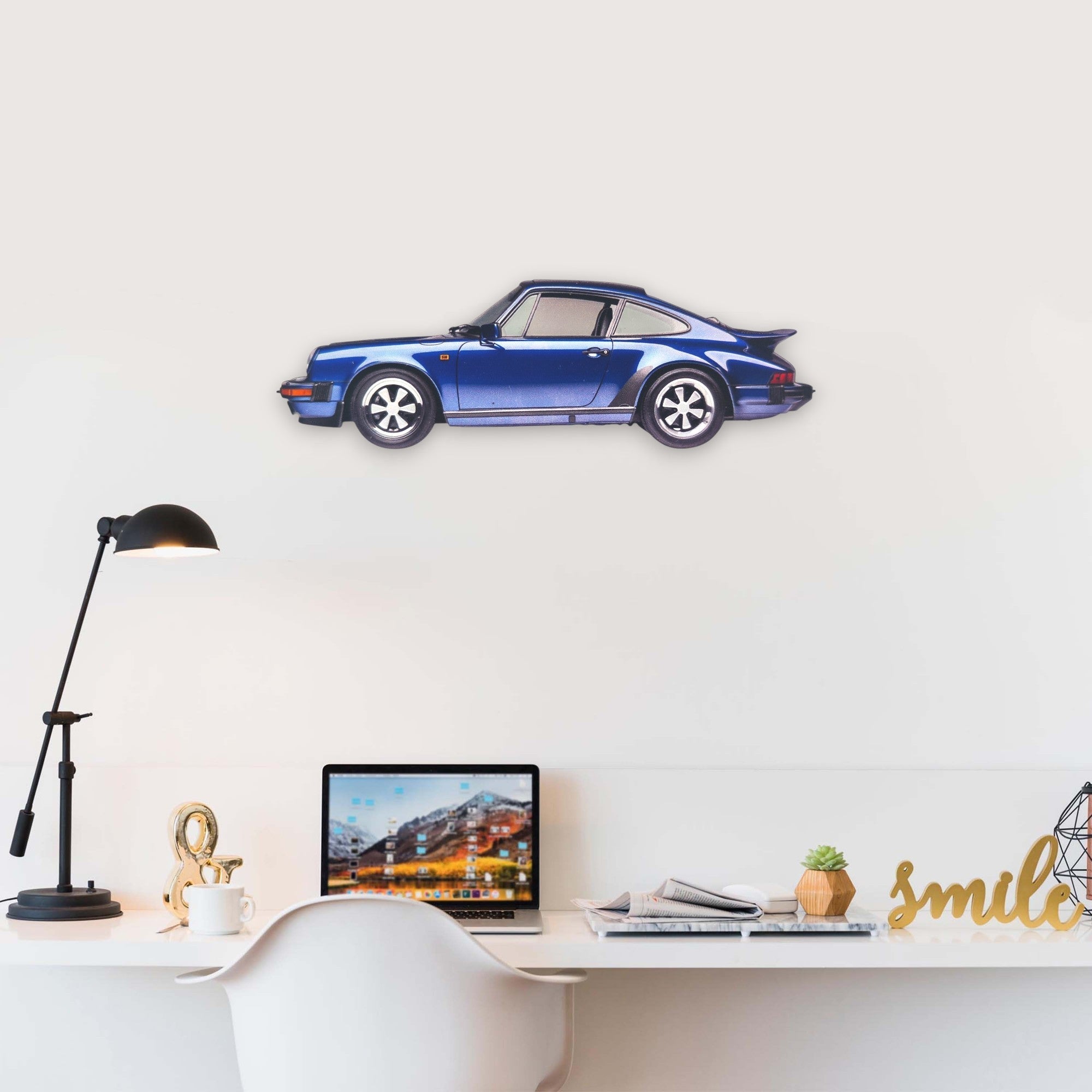1989 Porsche 911 Carrera 4 (1) Metal Car Wall Art, Color 2D Diecast Car Decor, Silhouette Metal Wall Art, Gift For Car Lovers, Detailed Color Metal Car