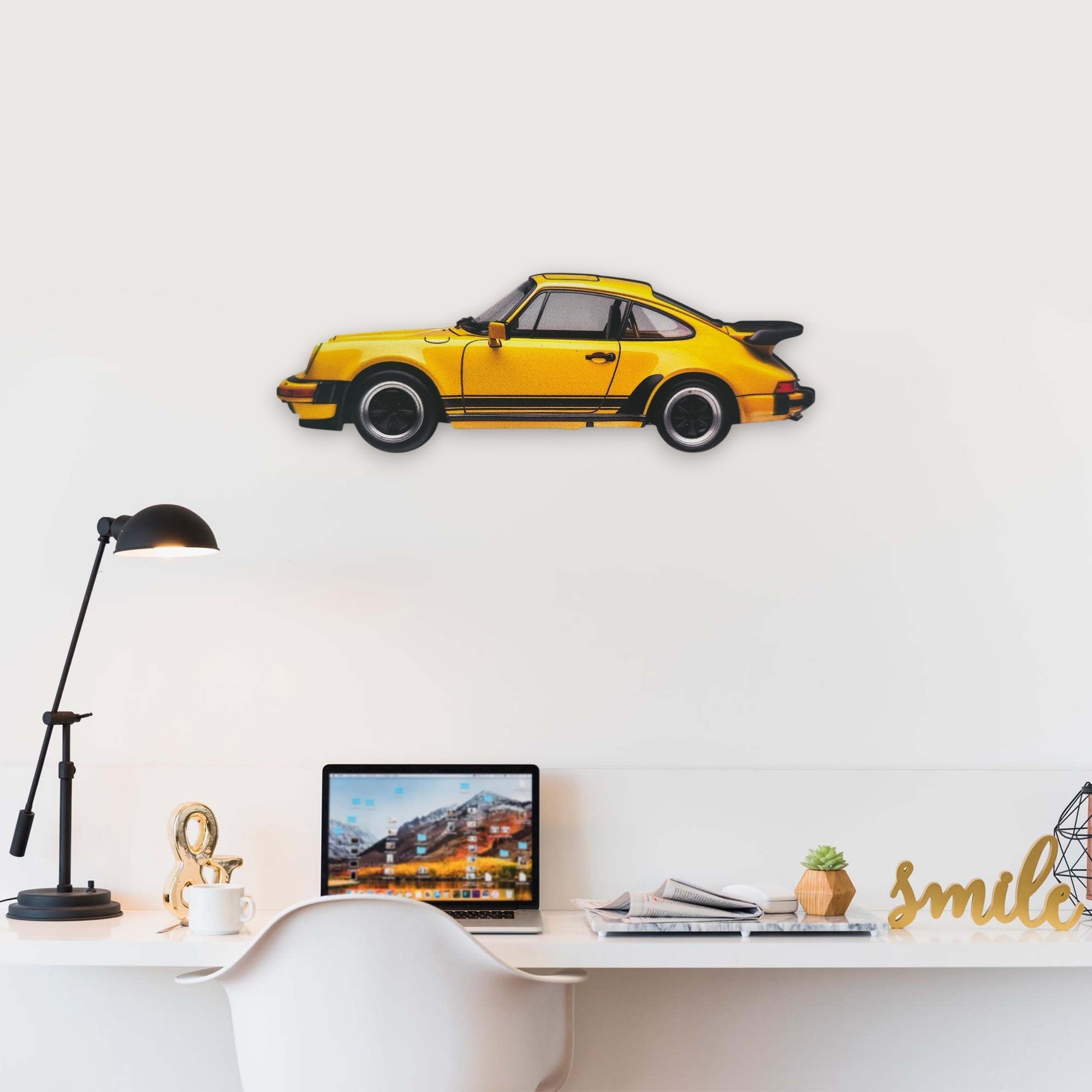 1990 Porsche 911 (964) Carrera (2) Metal Car Wall Art, Color 2D Diecast Car Decor, Silhouette Metal Wall Art, Gift For Car Lovers, Detailed Color Metal Car