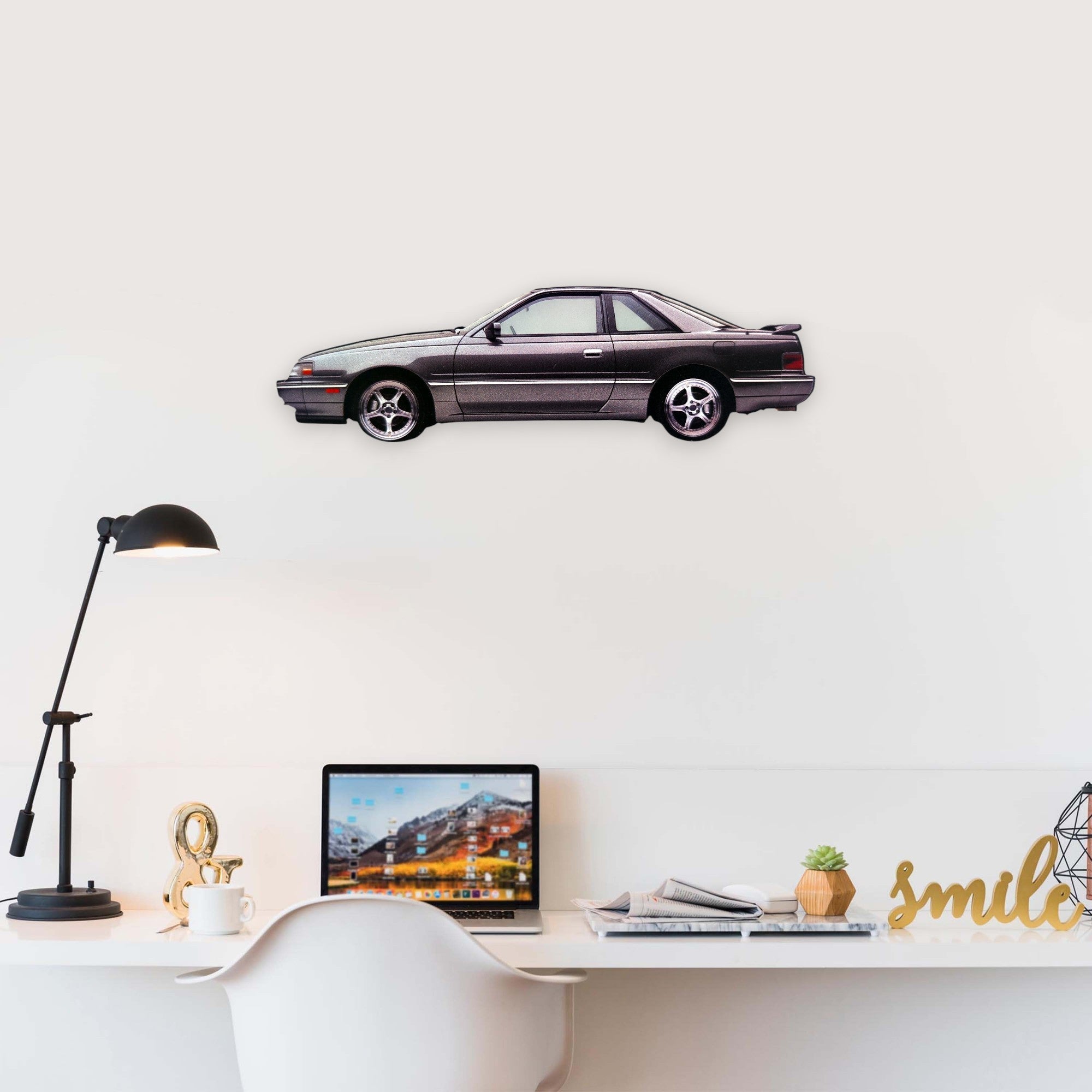 1991 Toyota Soarer (1) Metal Car Wall Art, Color 2D Diecast Car Decor, Silhouette Metal Wall Art, Gift For Car Lovers, Detailed Color Metal Car