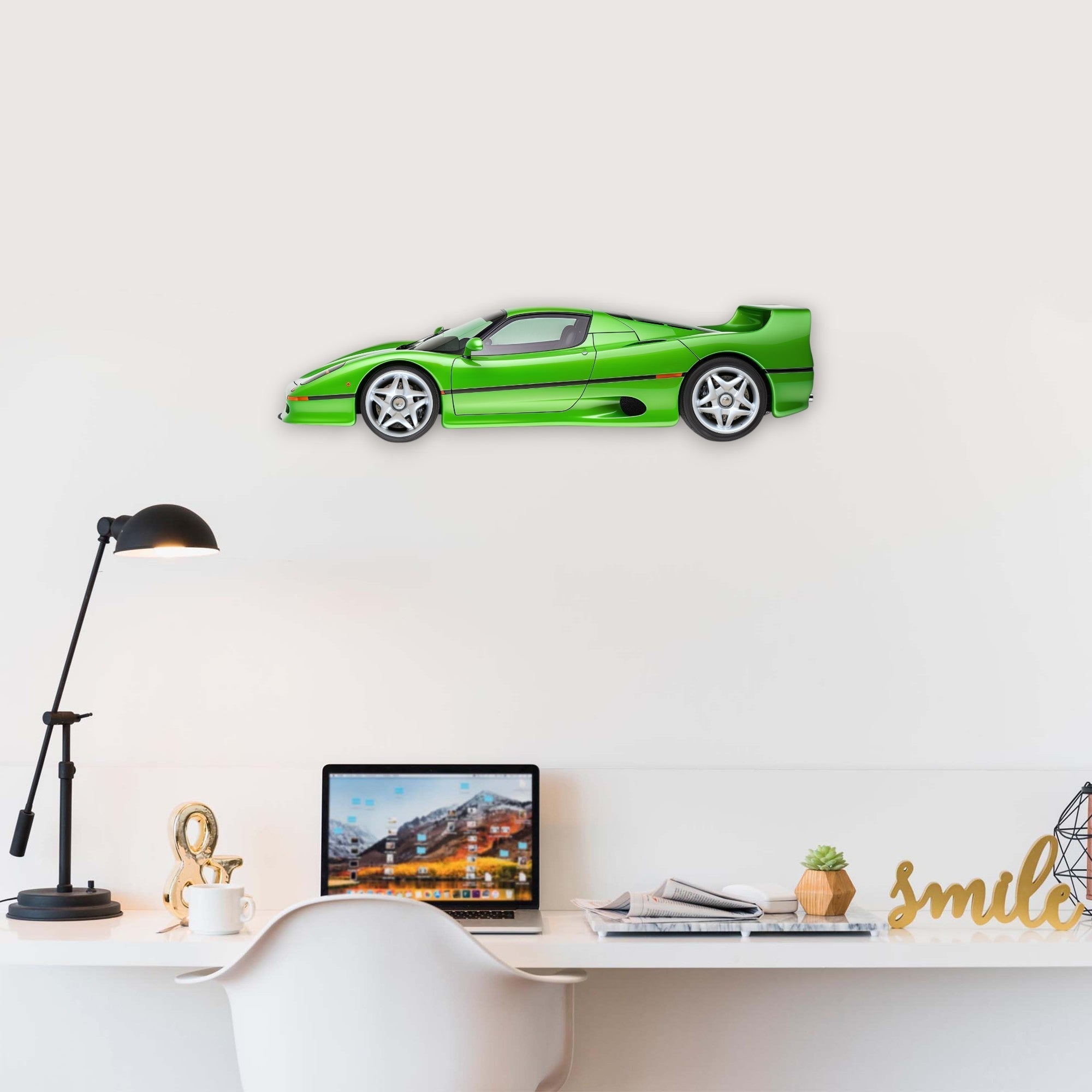 1995 Ferrari F50 (1) Metal Car Wall Art, Color 2D Diecast Car Decor, Silhouette Metal Wall Art, Gift For Car Lovers, Detailed Color Metal Car