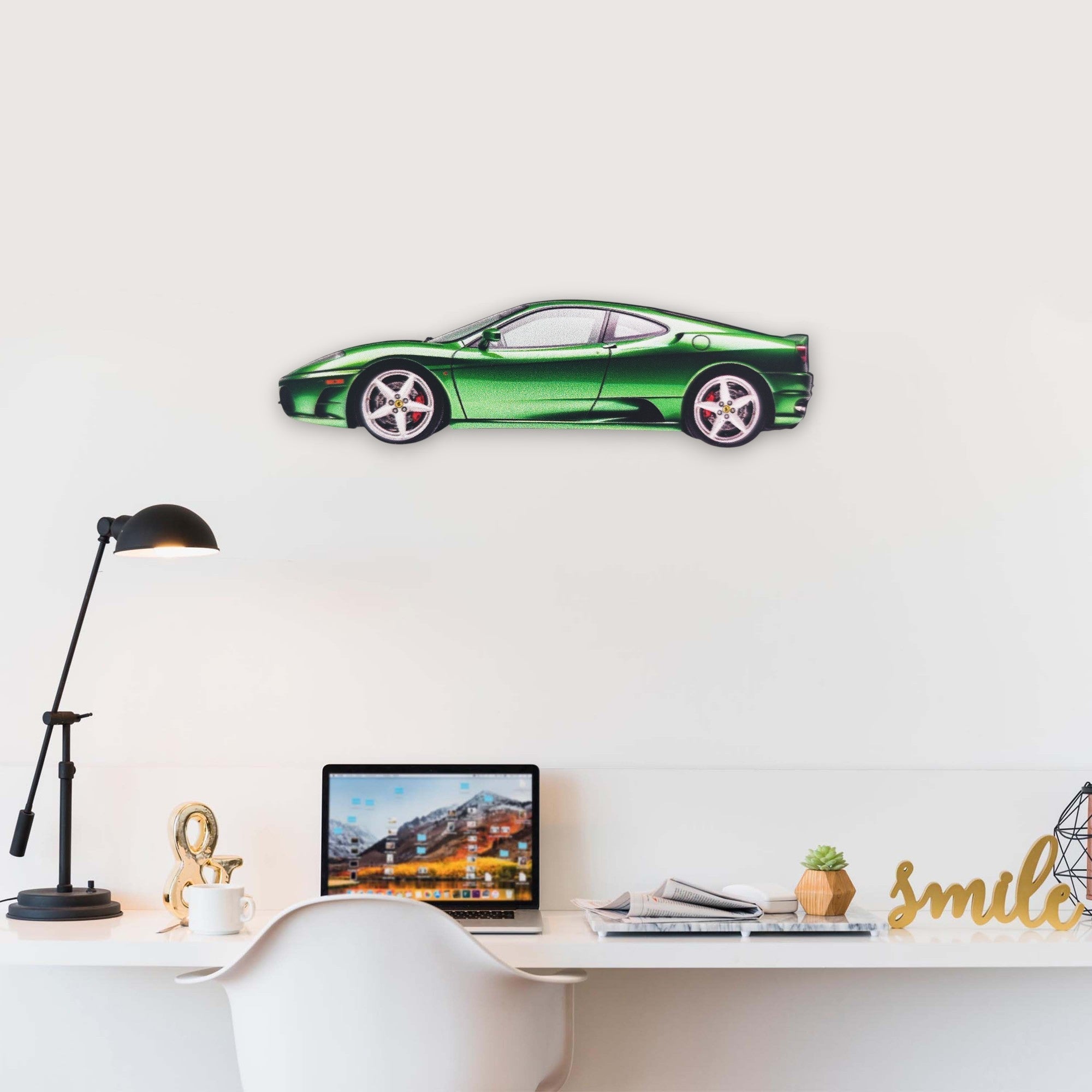 1999 Ferrari 360 Modena (1) Metal Car Wall Art, Color 2D Diecast Car Decor, Silhouette Metal Wall Art, Gift For Car Lovers, Detailed Color Metal Car