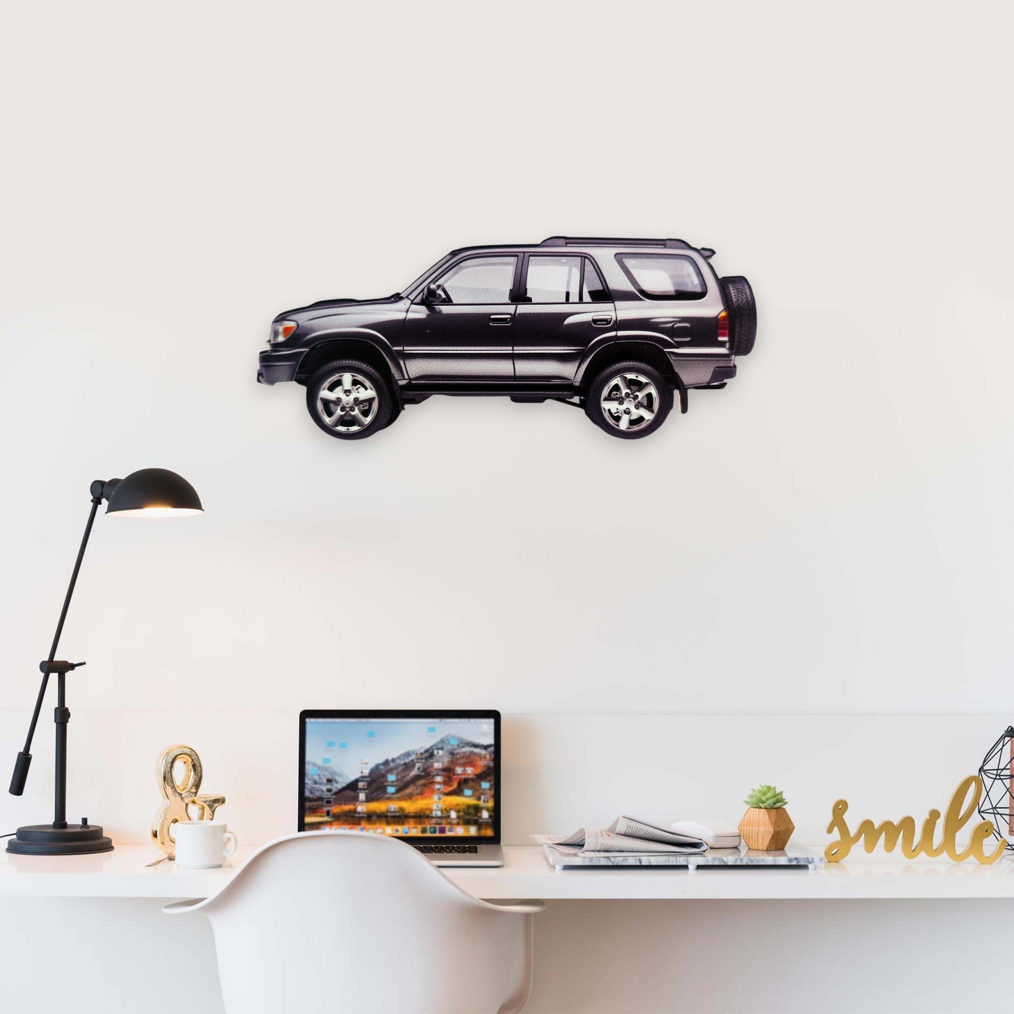 1999 Toyota 4Runner (2) Metal Car Wall Art, Color 2D Diecast Car Decor, Silhouette Metal Wall Art, Gift For Car Lovers, Detailed Color Metal Car
