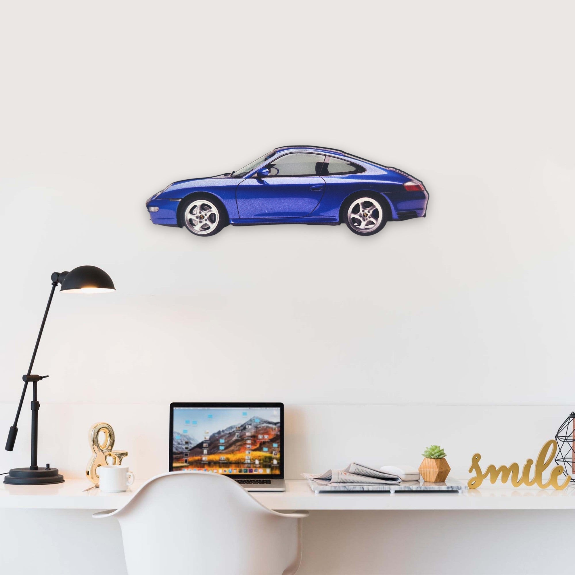 2000 Porsche 911 (996) Carrera 4 (1) Metal Car Wall Art, Color 2D Diecast Car Decor, Silhouette Metal Wall Art, Gift For Car Lovers, Detailed Color Metal Car