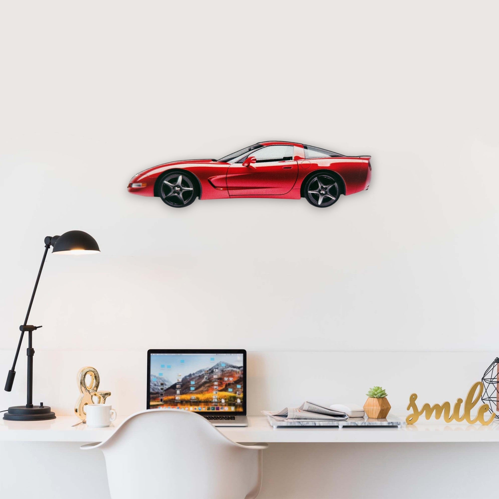 2001 Chevrolet Corvette C5 (2) Metal Car Wall Art, Color 2D Diecast Car Decor, Silhouette Metal Wall Art, Gift For Car Lovers, Detailed Color Metal Car