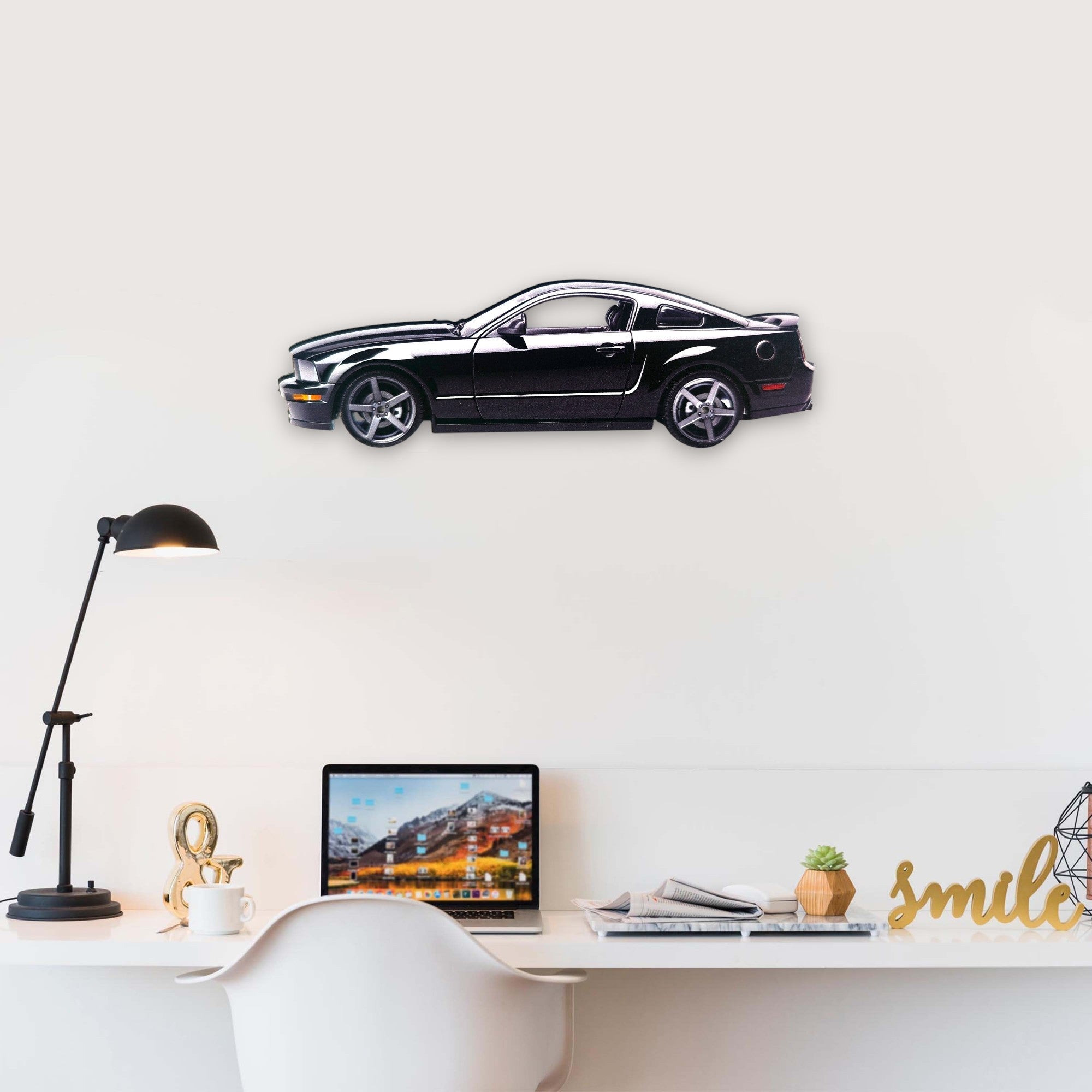 2005 Ford Mustang GT (1) Metal Car Wall Art, Color 2D Diecast Car Decor, Silhouette Metal Wall Art, Gift For Car Lovers, Detailed Color Metal Car