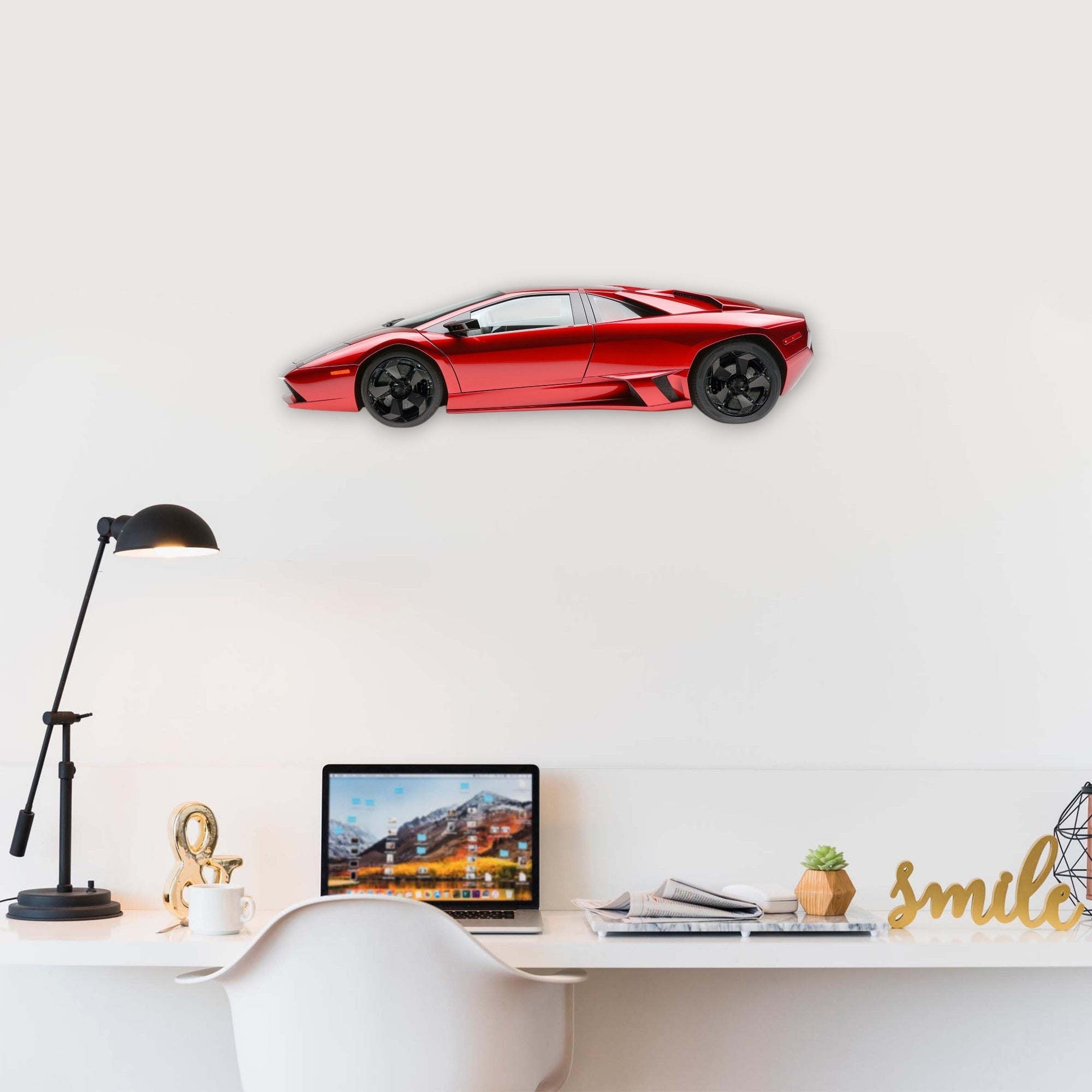 2007 Lamborghini Reventón (1) Metal Car Wall Art, Color 2D Diecast Car Decor, Silhouette Metal Wall Art, Gift For Car Lovers, Detailed Color Metal Car
