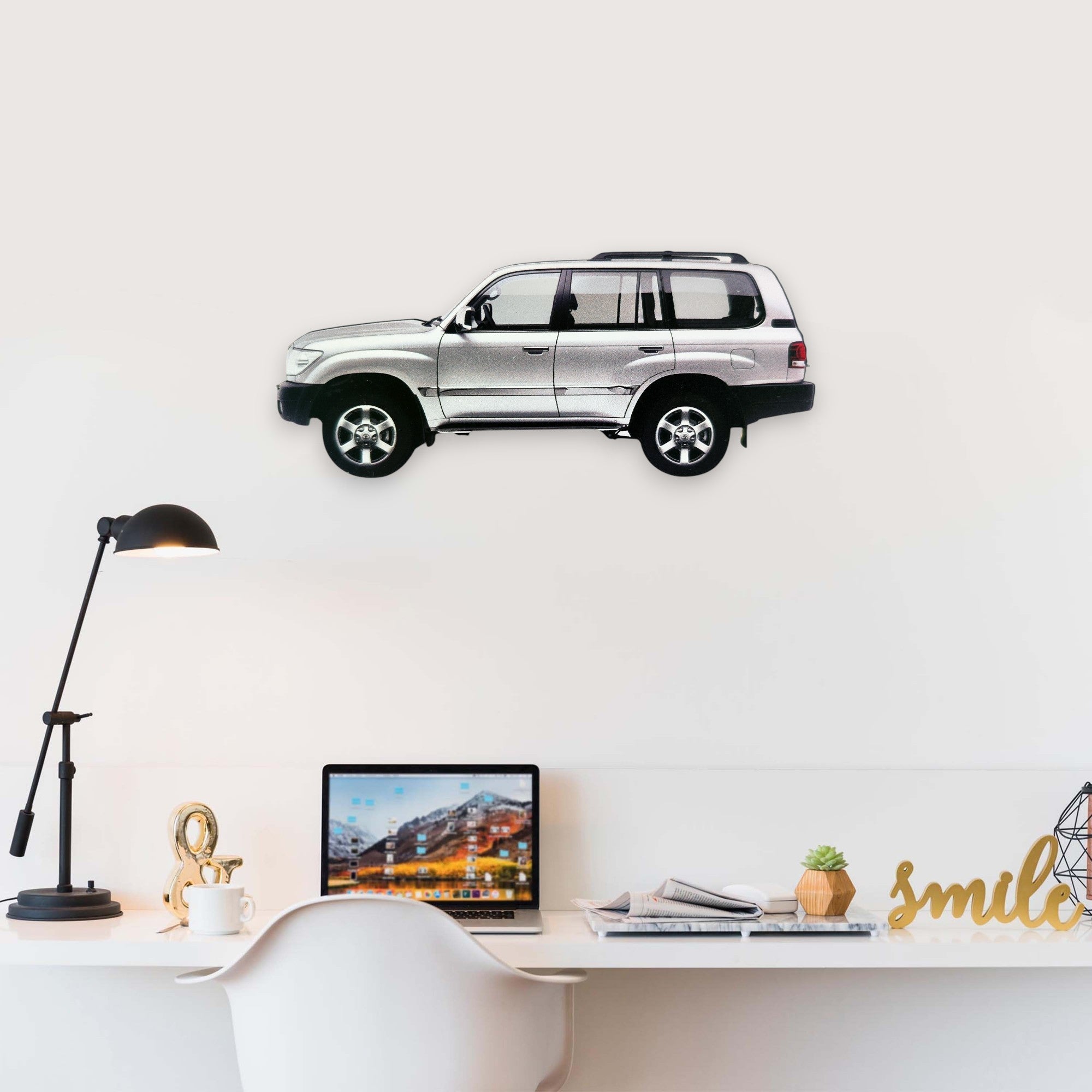 2007 Toyota Landcruiser 100 Series (2) Metal Car Wall Art, Color 2D Diecast Car Decor, Silhouette Metal Wall Art, Gift For Car Lovers, Detailed Color Metal Car