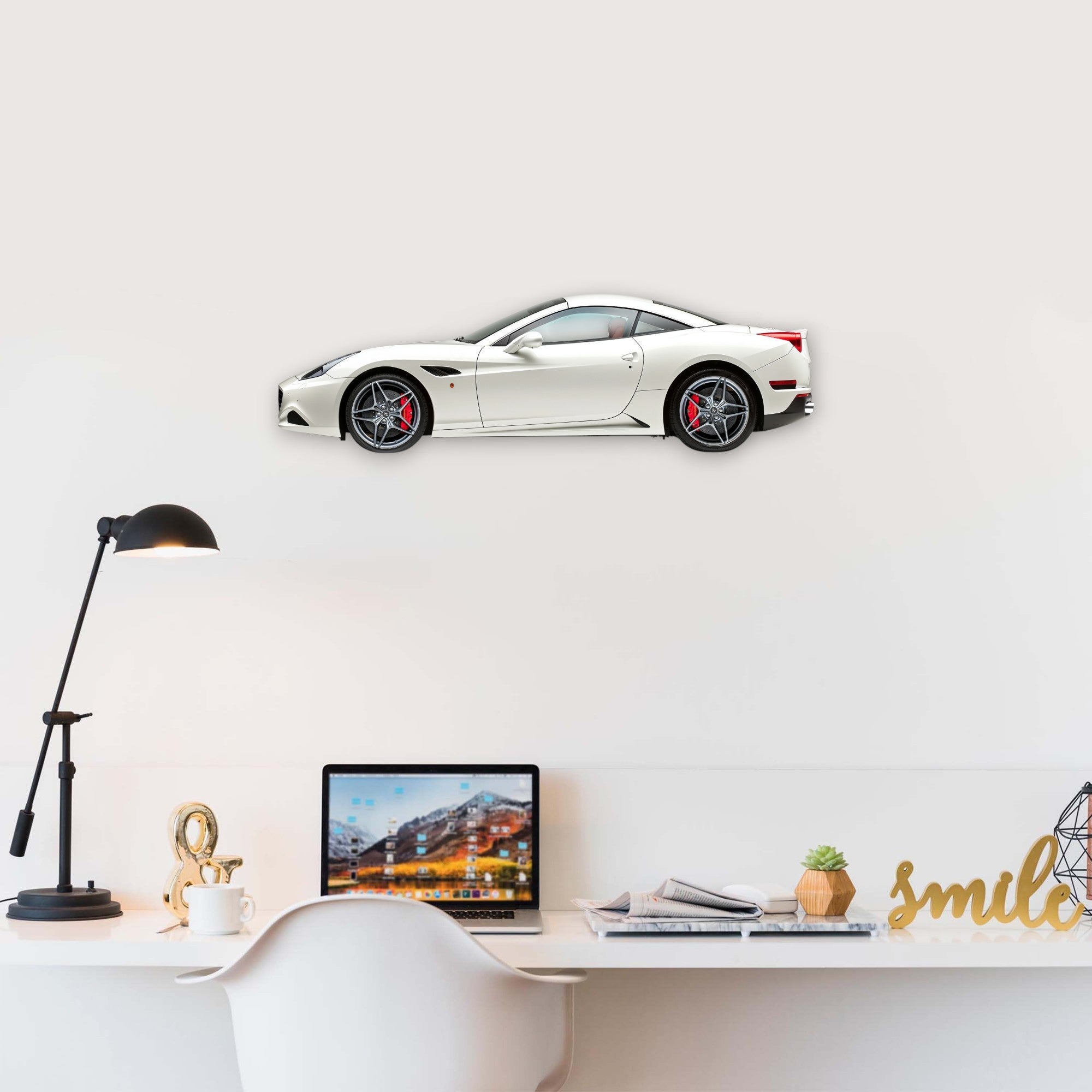 2008 Ferrari California (2) Metal Car Wall Art, Color 2D Diecast Car Decor, Silhouette Metal Wall Art, Gift For Car Lovers, Detailed Color Metal Car