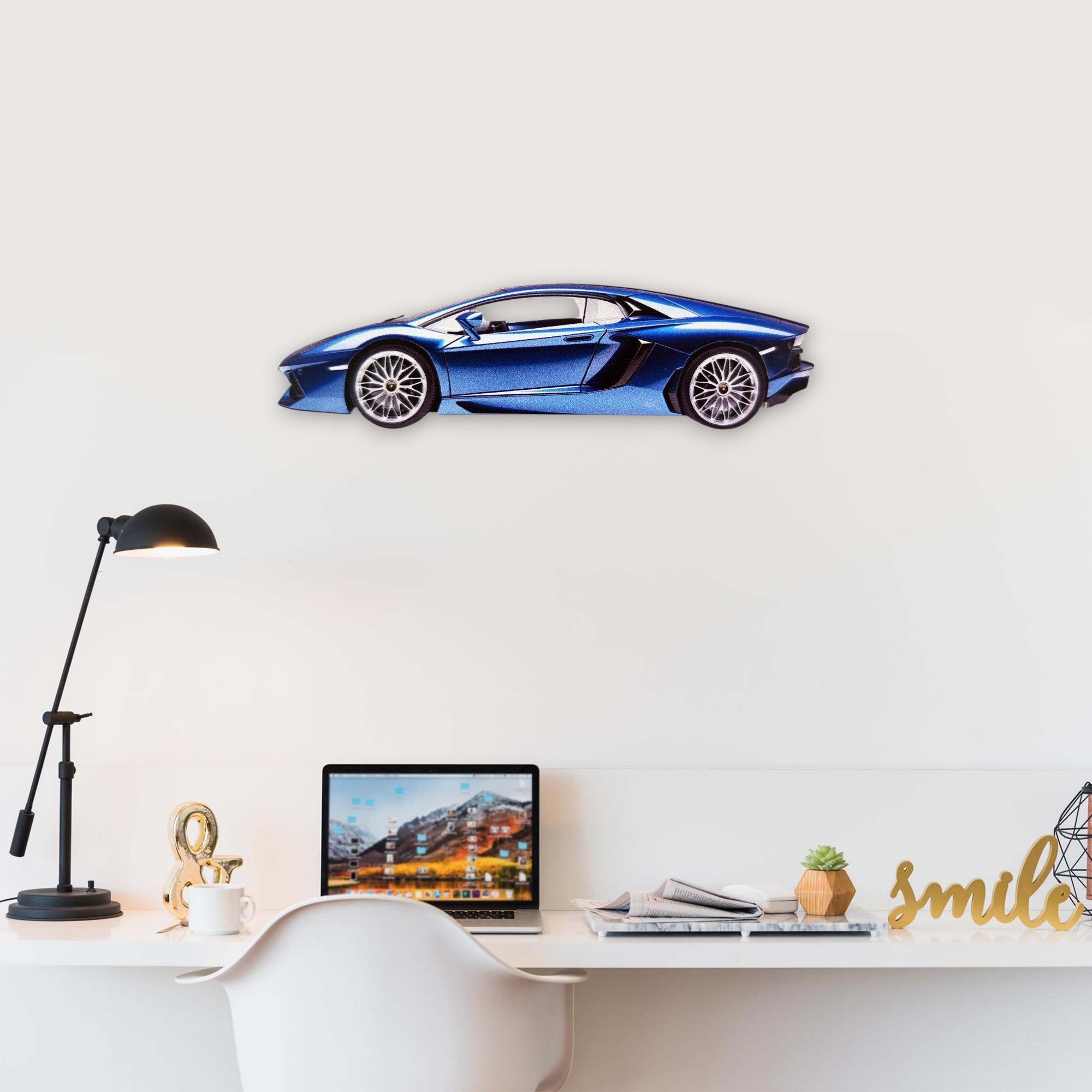 2011 Lamborghini Aventador (1) Metal Car Wall Art, Color 2D Diecast Car Decor, Silhouette Metal Wall Art, Gift For Car Lovers, Detailed Color Metal Car