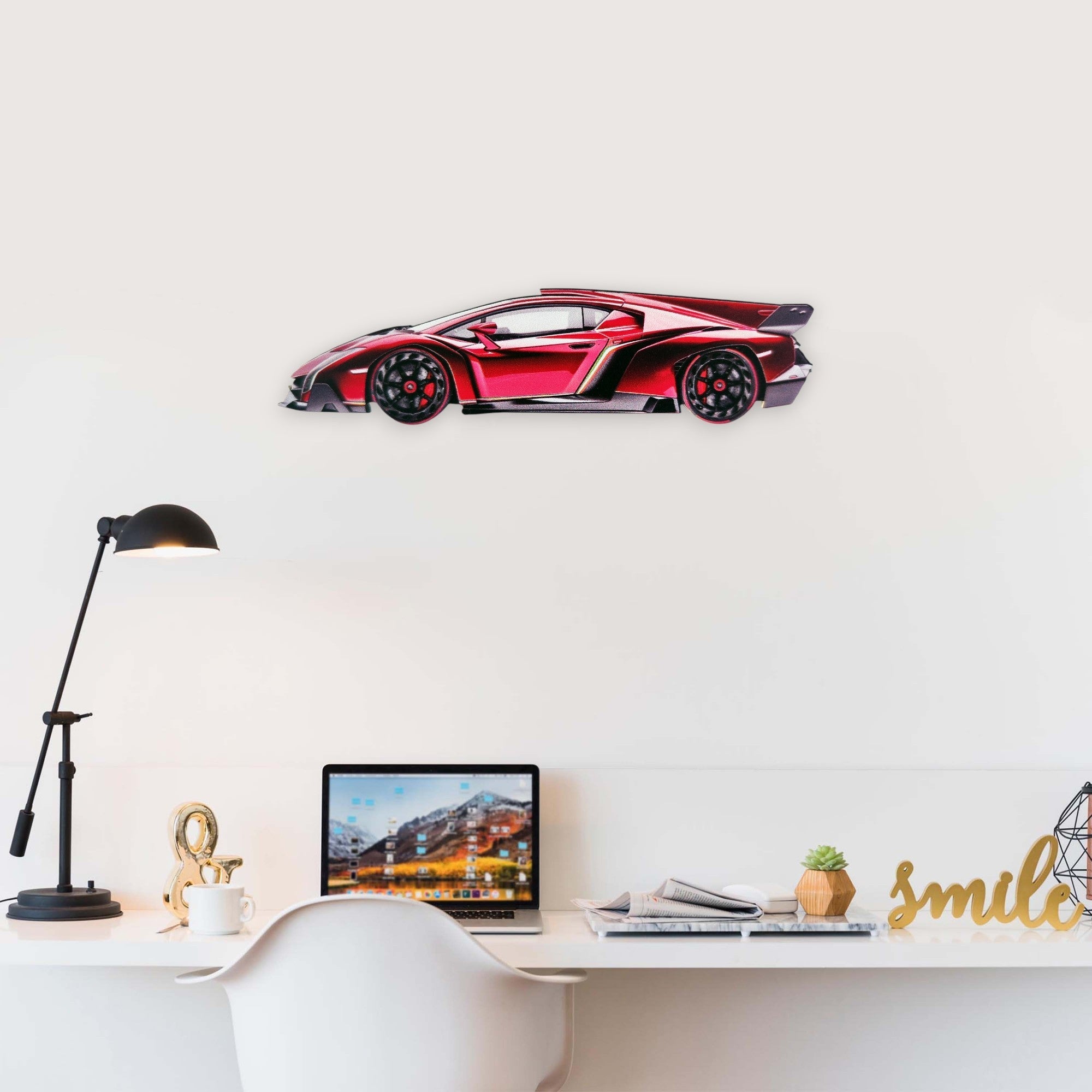 2013 Lamborghini Veneno (1) Metal Car Wall Art, Color 2D Diecast Car Decor, Silhouette Metal Wall Art, Gift For Car Lovers, Detailed Color Metal Car