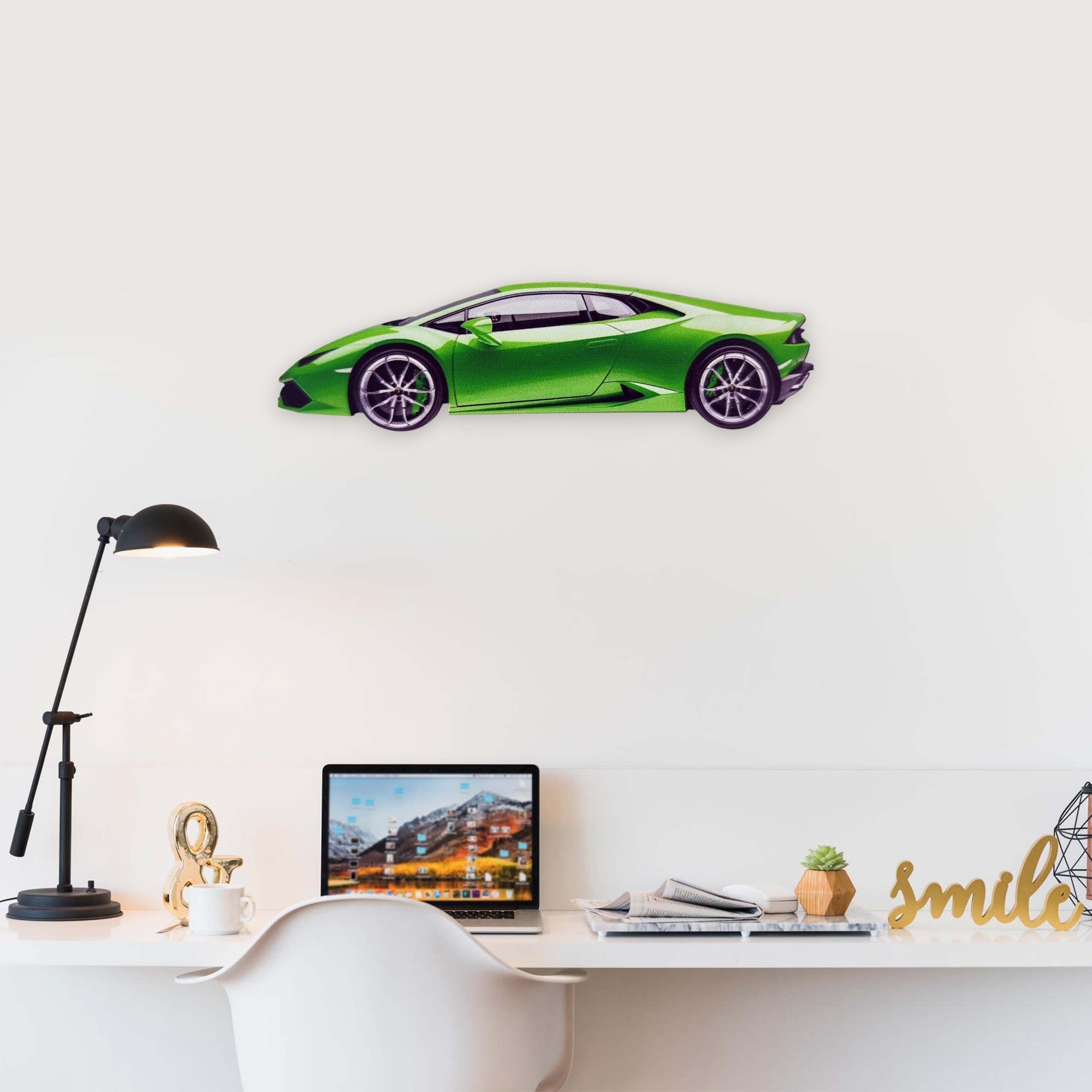 2014 Lamborghini Huracán (1) Metal Car Wall Art, Color 2D Diecast Car Decor, Silhouette Metal Wall Art, Gift For Car Lovers, Detailed Color Metal Car