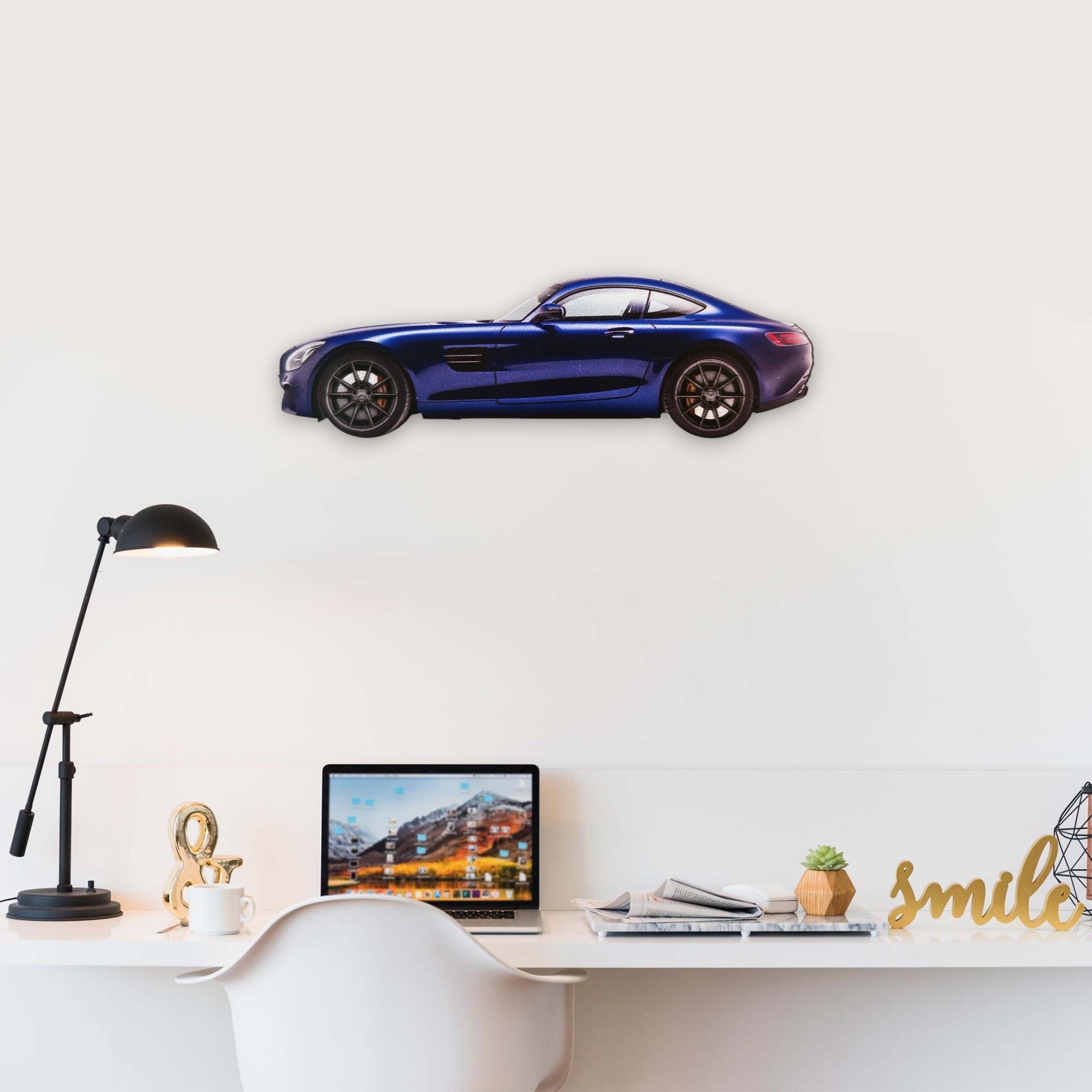 2015 Mercedes-Benz AMG GT (1) Metal Car Wall Art, Color 2D Diecast Car Decor, Silhouette Metal Wall Art, Gift For Car Lovers, Detailed Color Metal Car
