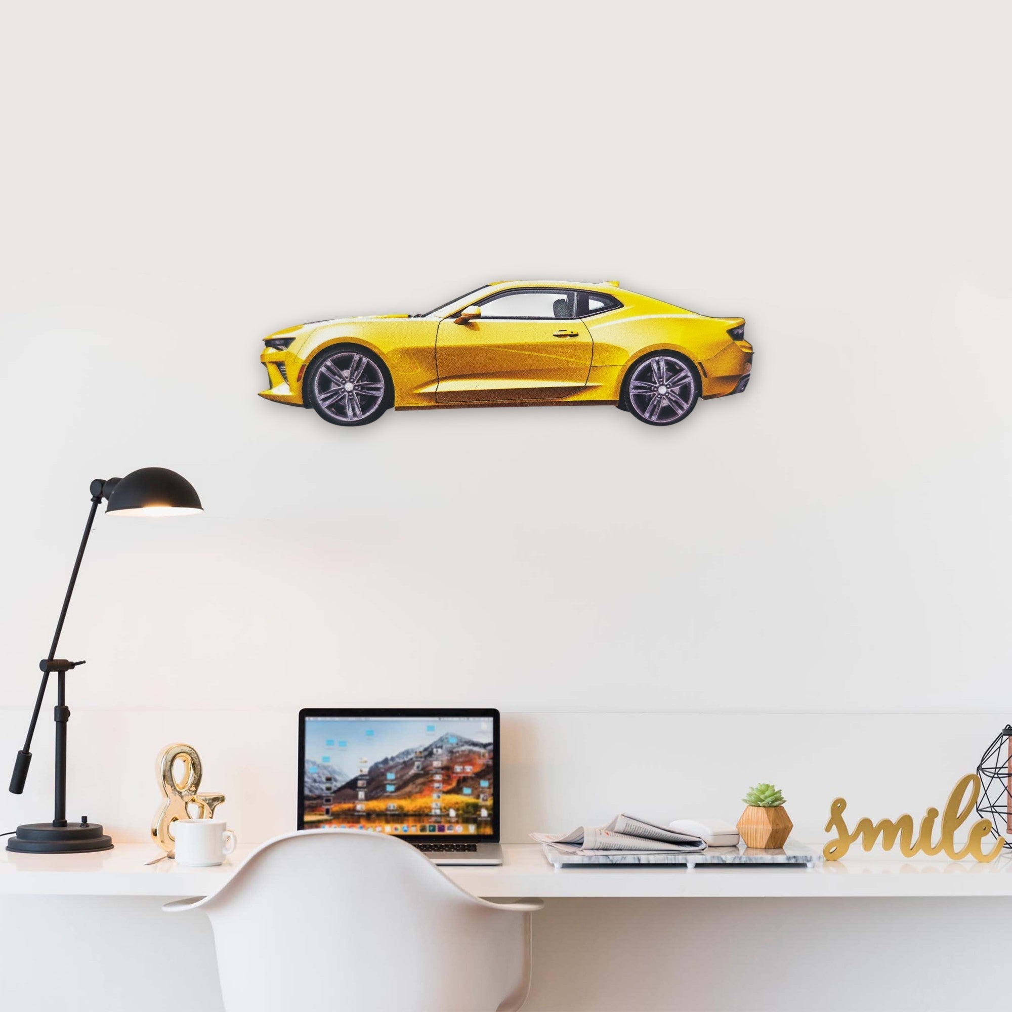 2016 Chevrolet Camaro SS (2) Metal Car Wall Art, Color 2D Diecast Car Decor, Silhouette Metal Wall Art, Gift For Car Lovers, Detailed Color Metal Car