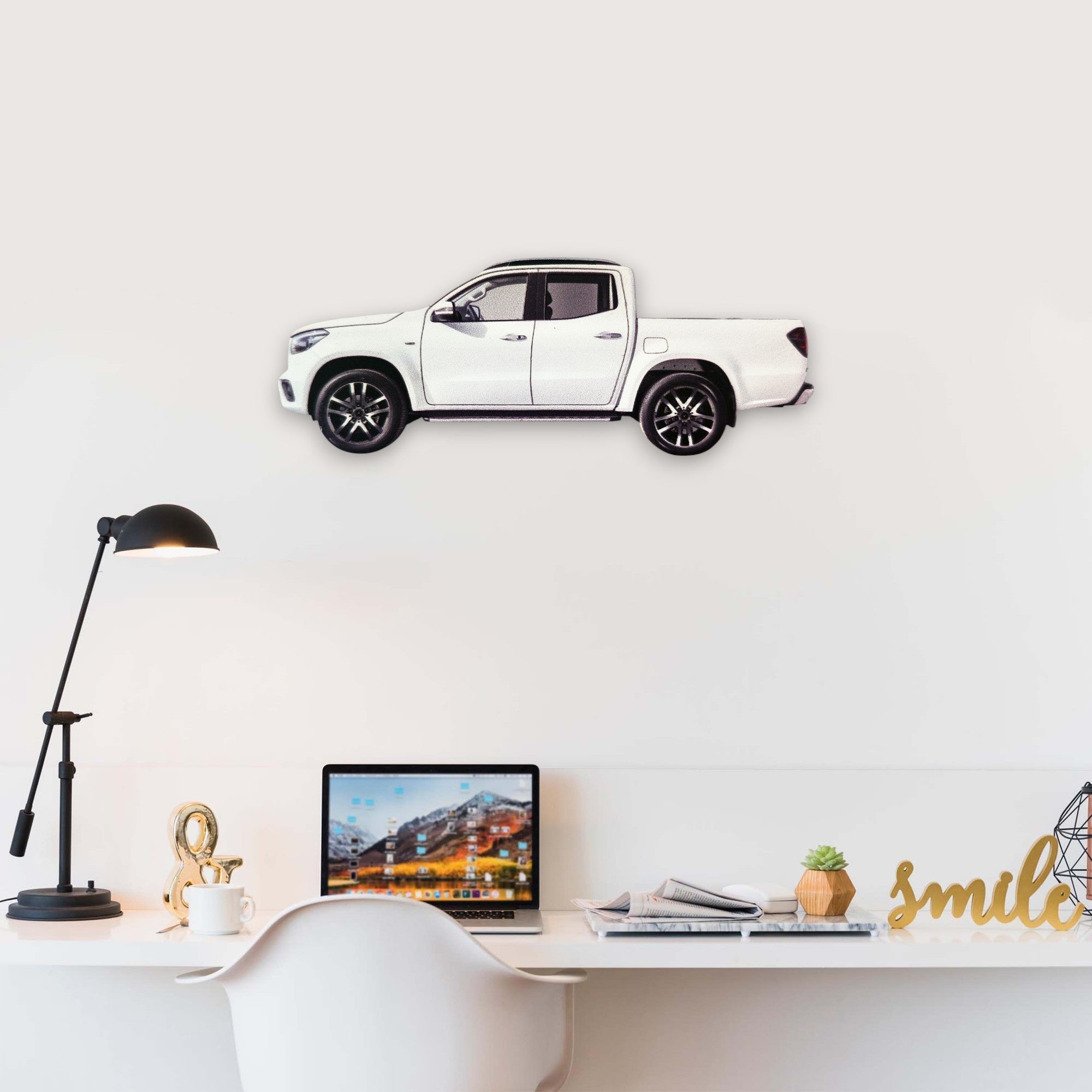 2017 Mercedes-Benz X-Class (1) Metal Car Wall Art, Color 2D Diecast Car Decor, Silhouette Metal Wall Art, Gift For Car Lovers, Detailed Color Metal Car