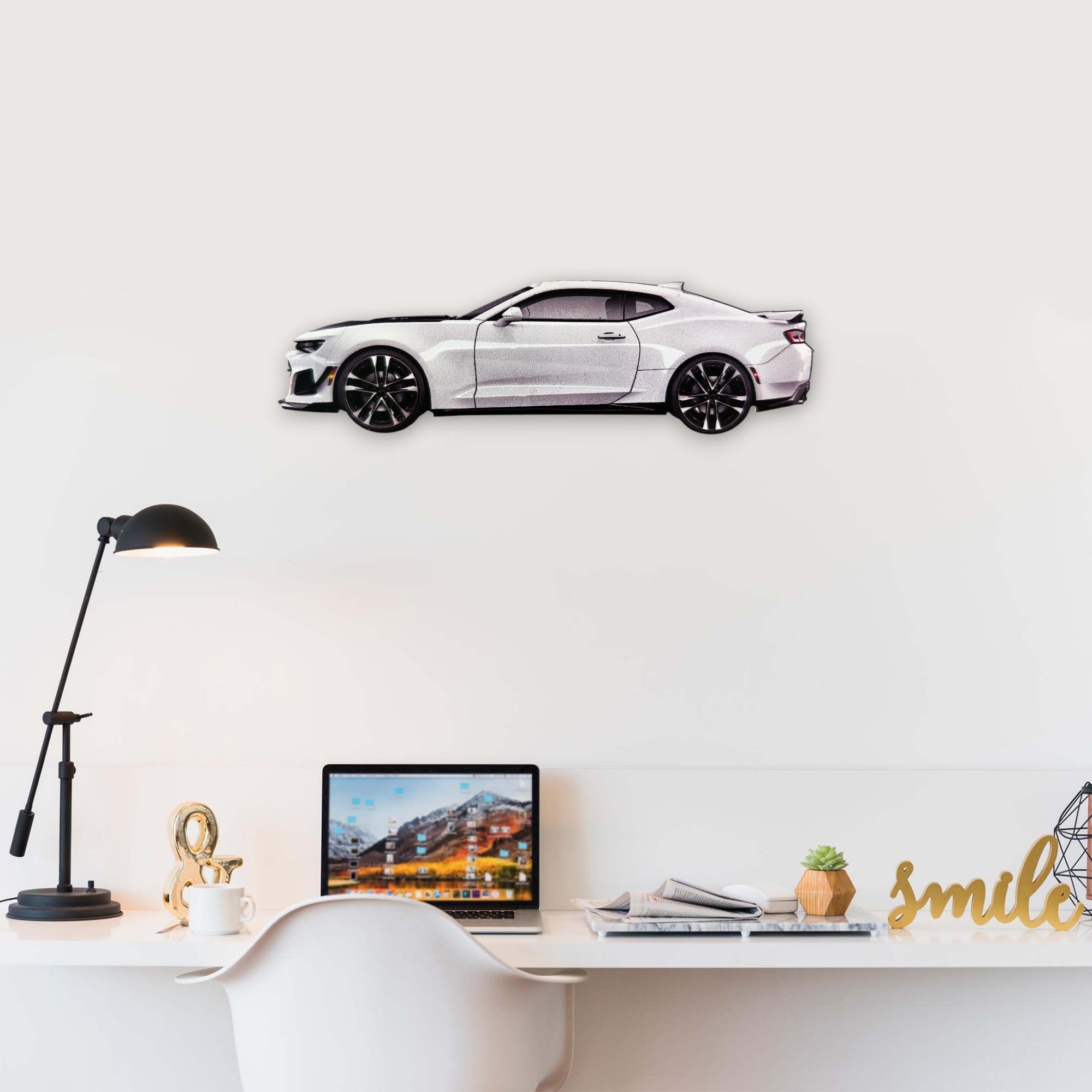 2019 Chevrolet Camaro ZL1 (1) Metal Car Wall Art, Color 2D Diecast Car Decor, Silhouette Metal Wall Art, Gift For Car Lovers, Detailed Color Metal Car