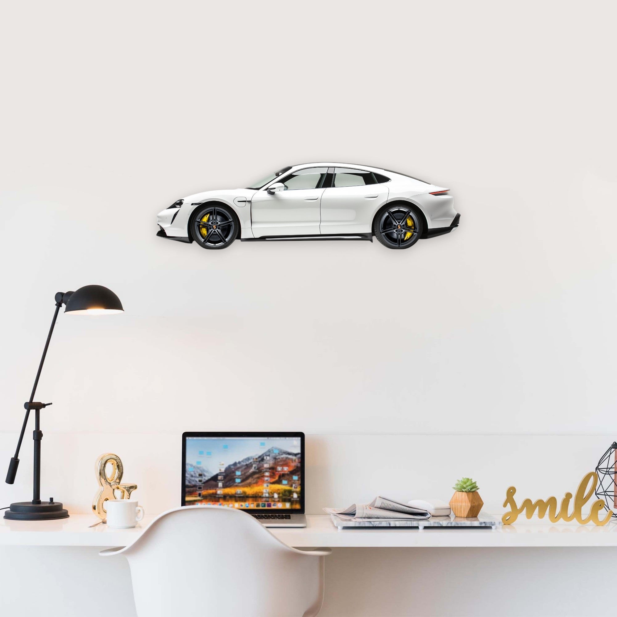 2019 Porsche Taycan (2) Metal Car Wall Art, Color 2D Diecast Car Decor, Silhouette Metal Wall Art, Gift For Car Lovers, Detailed Color Metal Car