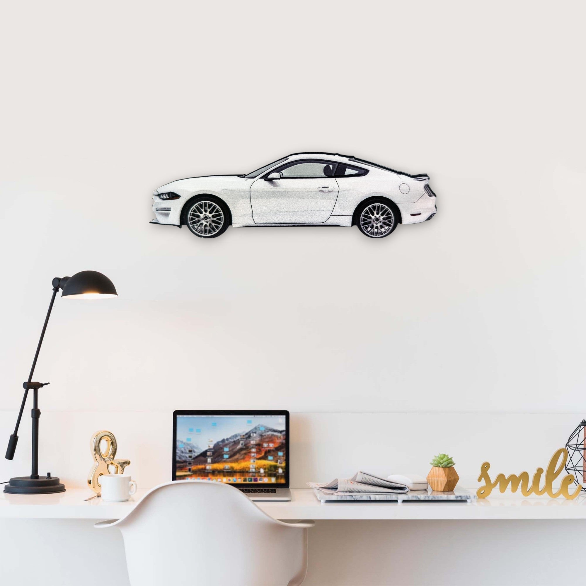 2020 Ford Mustang GT 5.0 (1) Metal Car Wall Art, Color 2D Diecast Car Decor, Silhouette Metal Wall Art, Gift For Car Lovers, Detailed Color Metal Car