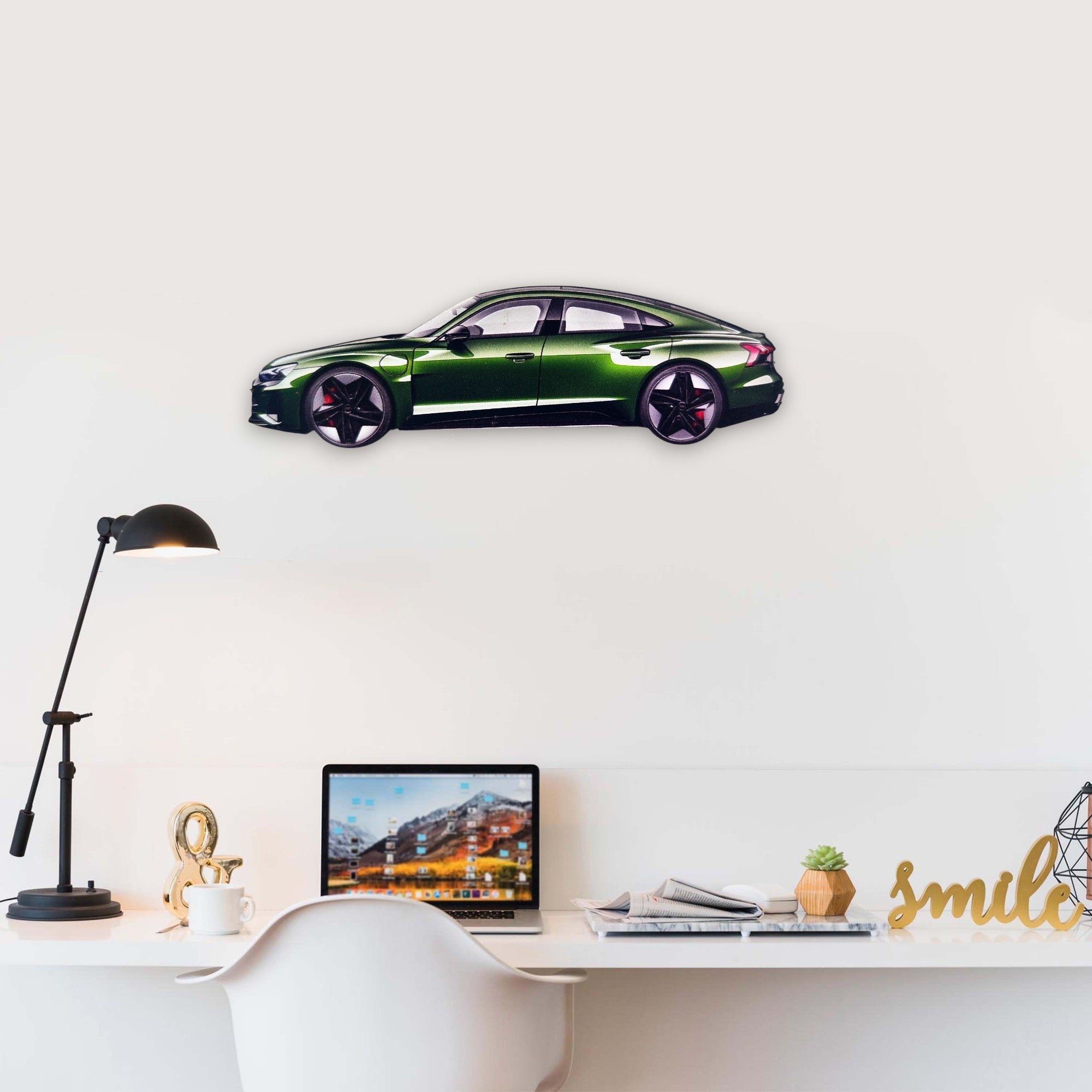 2021 Audi RS e-tron GT (1) Metal Car Wall Art, Color 2D Diecast Car Decor, Silhouette Metal Wall Art, Gift For Car Lovers, Detailed Color Metal Car