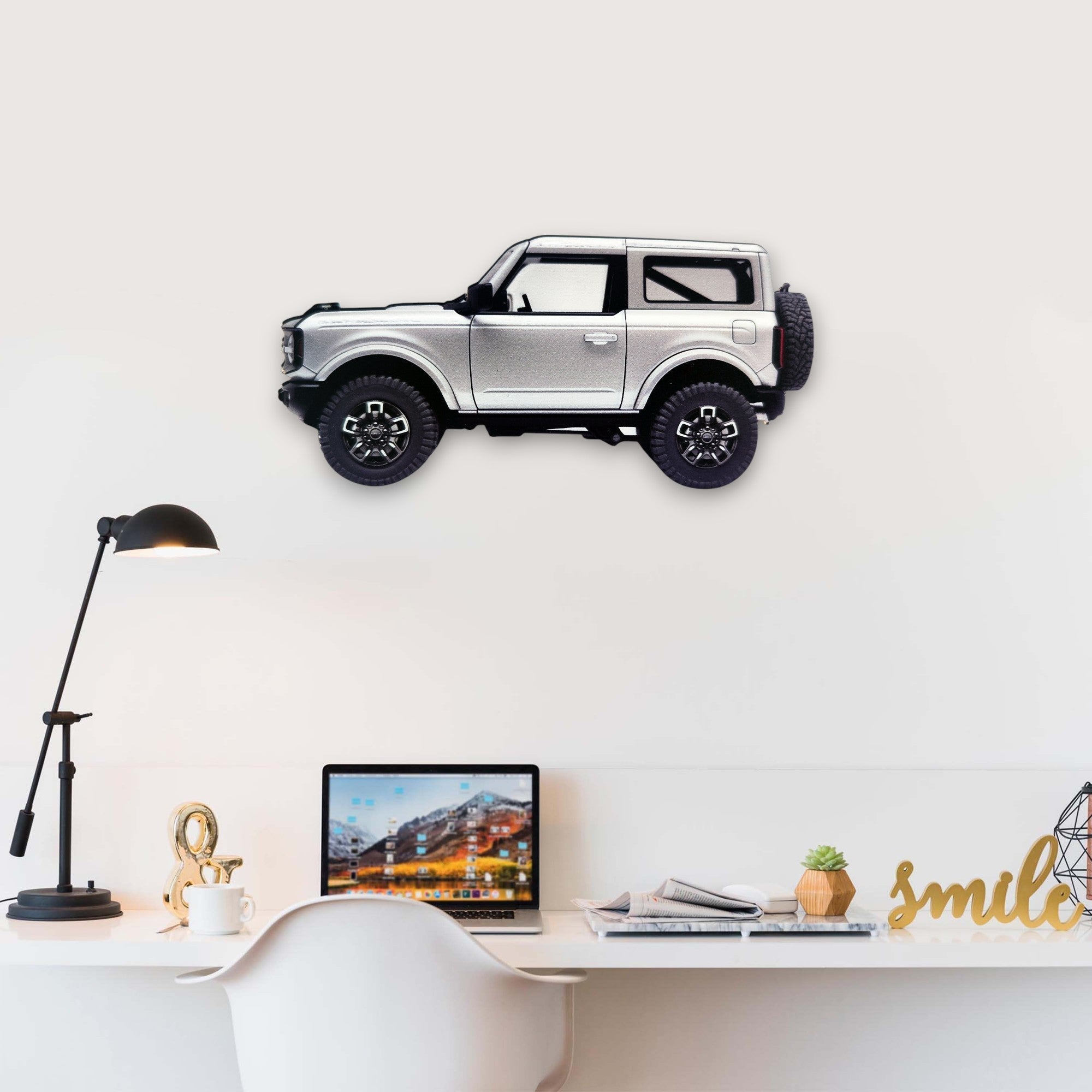 2021 Ford Bronco (2) Metal Car Wall Art, Color 2D Diecast Car Decor, Silhouette Metal Wall Art, Gift For Car Lovers, Detailed Color Metal Car