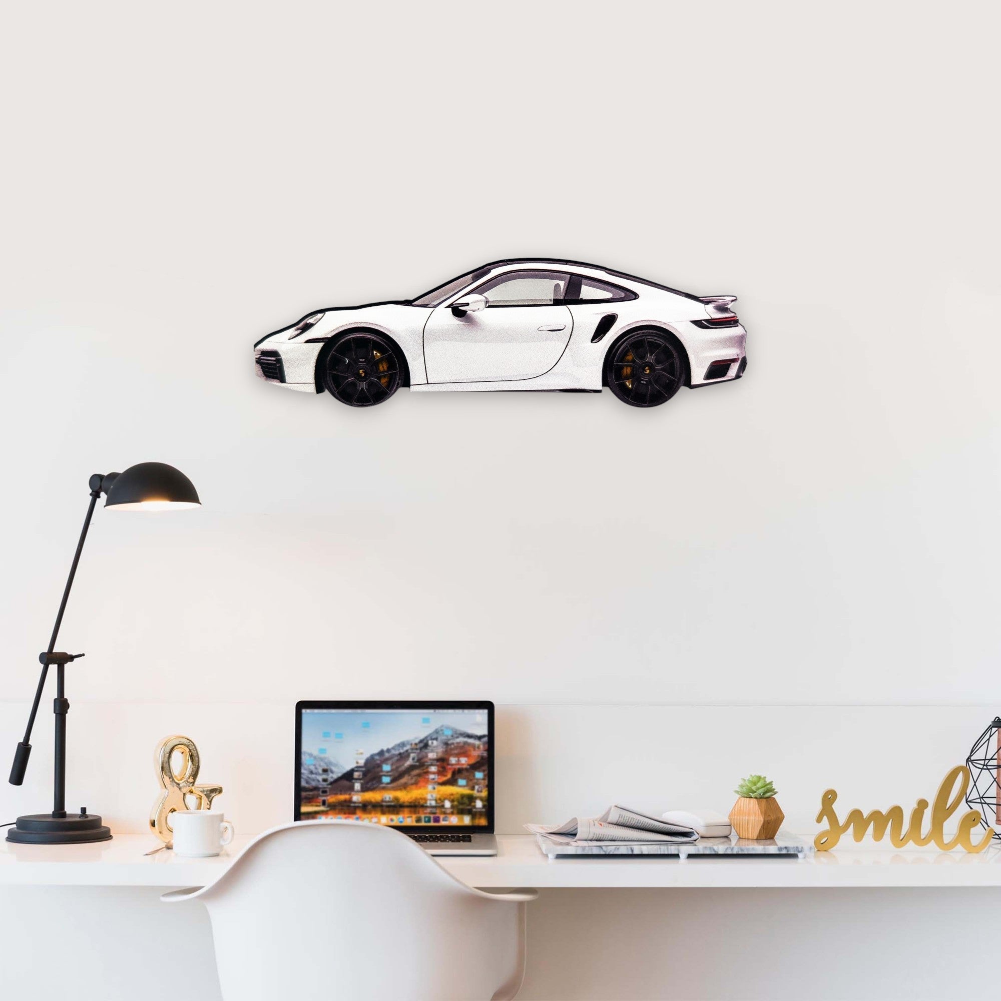 2022 Porsche 911 (992) Turbo S (2) Metal Car Wall Art, Color 2D Diecast Car Decor, Silhouette Metal Wall Art, Gift For Car Lovers, Detailed Color Metal Car
