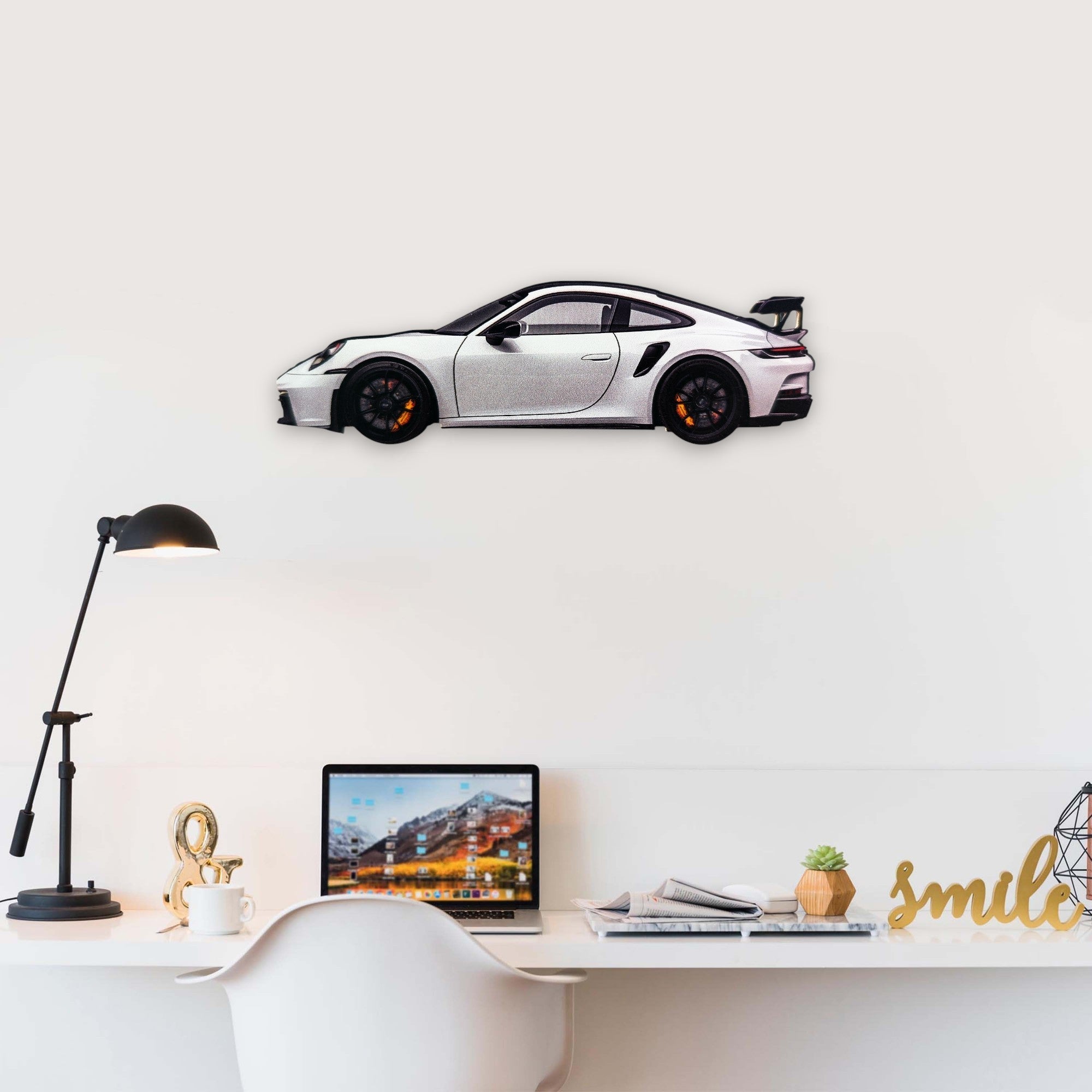 2023 Porsche 911 (992) GT3 RS (2) Metal Car Wall Art, Color 2D Diecast Car Decor, Silhouette Metal Wall Art, Gift For Car Lovers, Detailed Color Metal Car