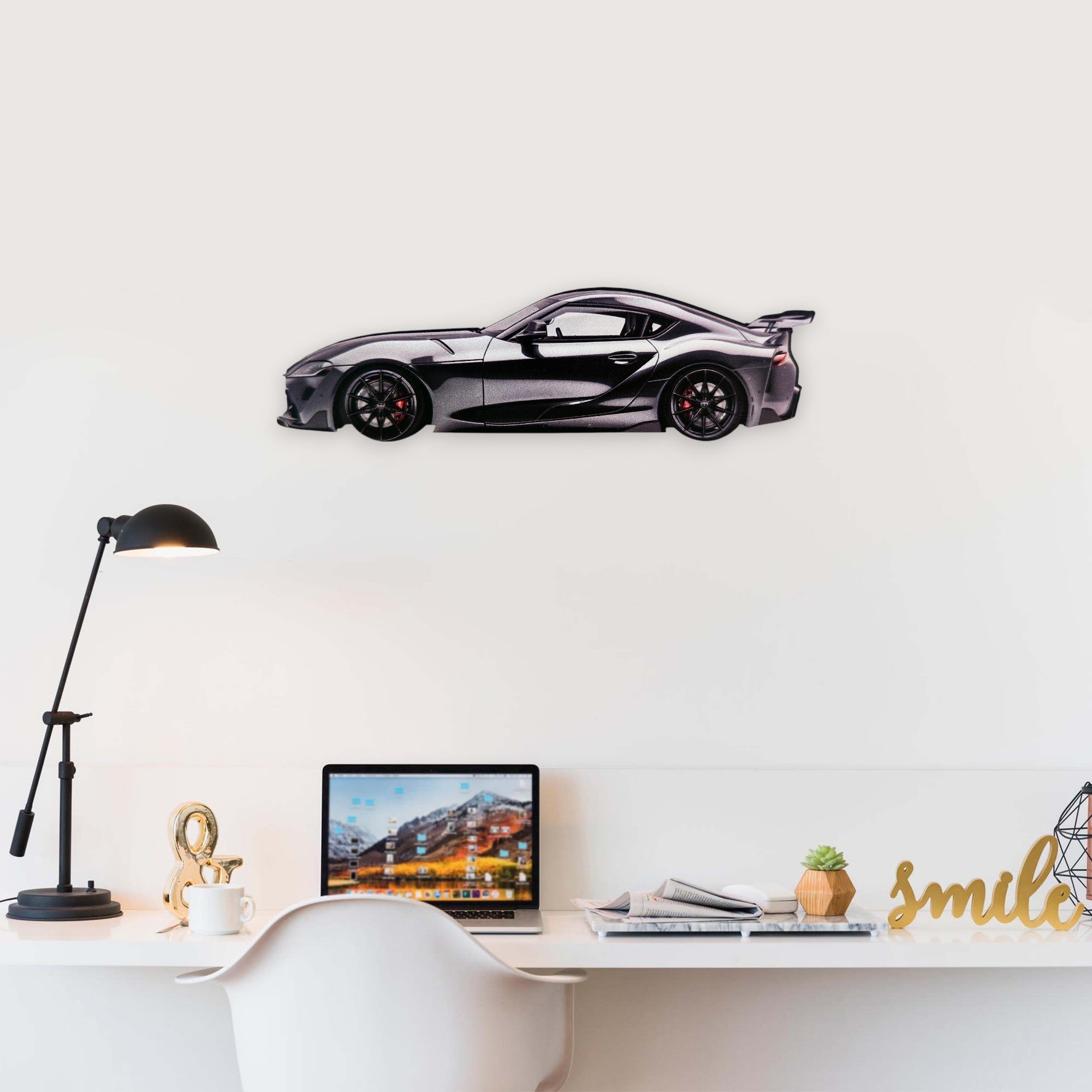 2023 Toyota GR Supra MK5 (1) Metal Car Wall Art, Color 2D Diecast Car Decor, Silhouette Metal Wall Art, Gift For Car Lovers, Detailed Color Metal Car