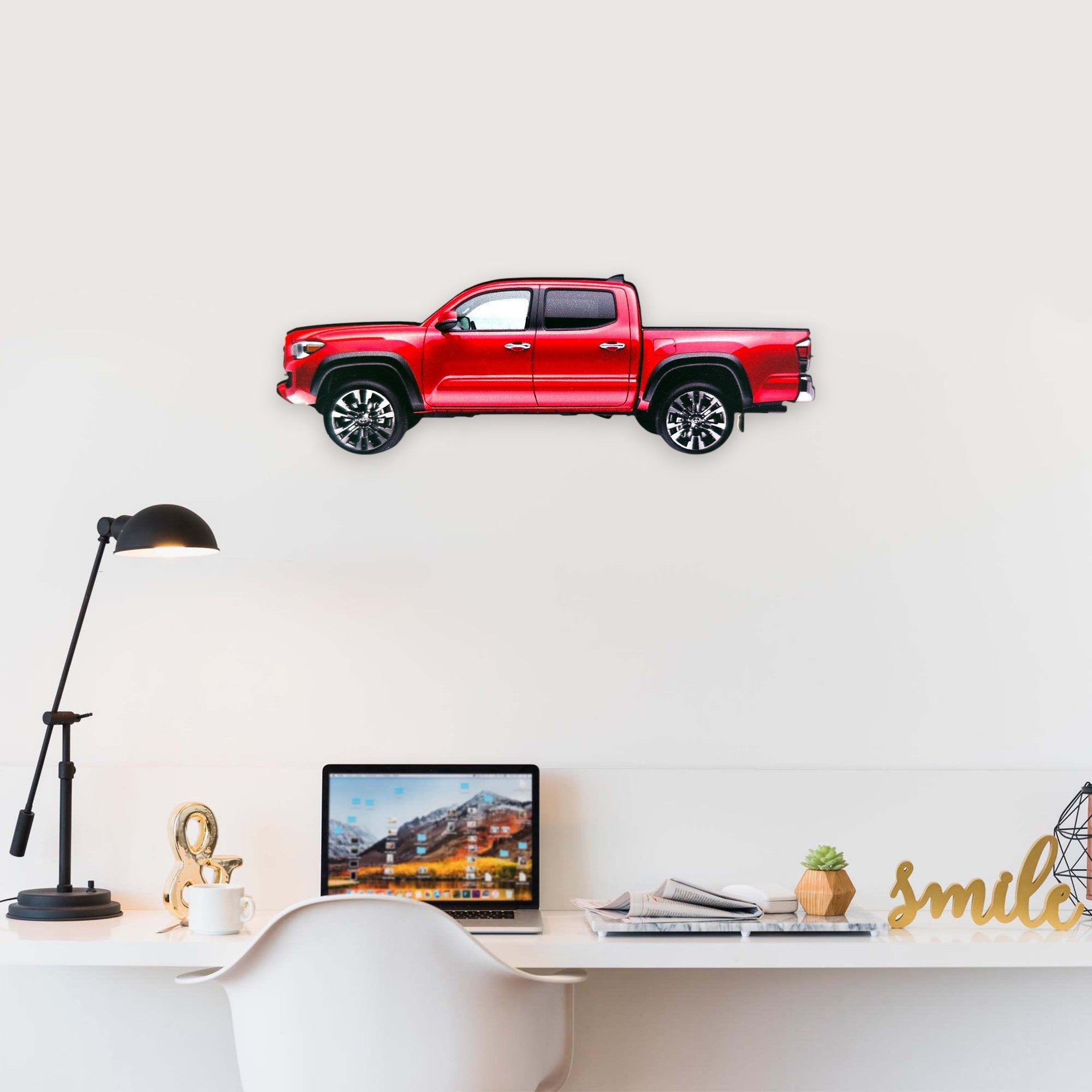 2023 Toyota Tacoma (1) Metal Car Wall Art, Color 2D Diecast Car Decor, Silhouette Metal Wall Art, Gift For Car Lovers, Detailed Color Metal Car