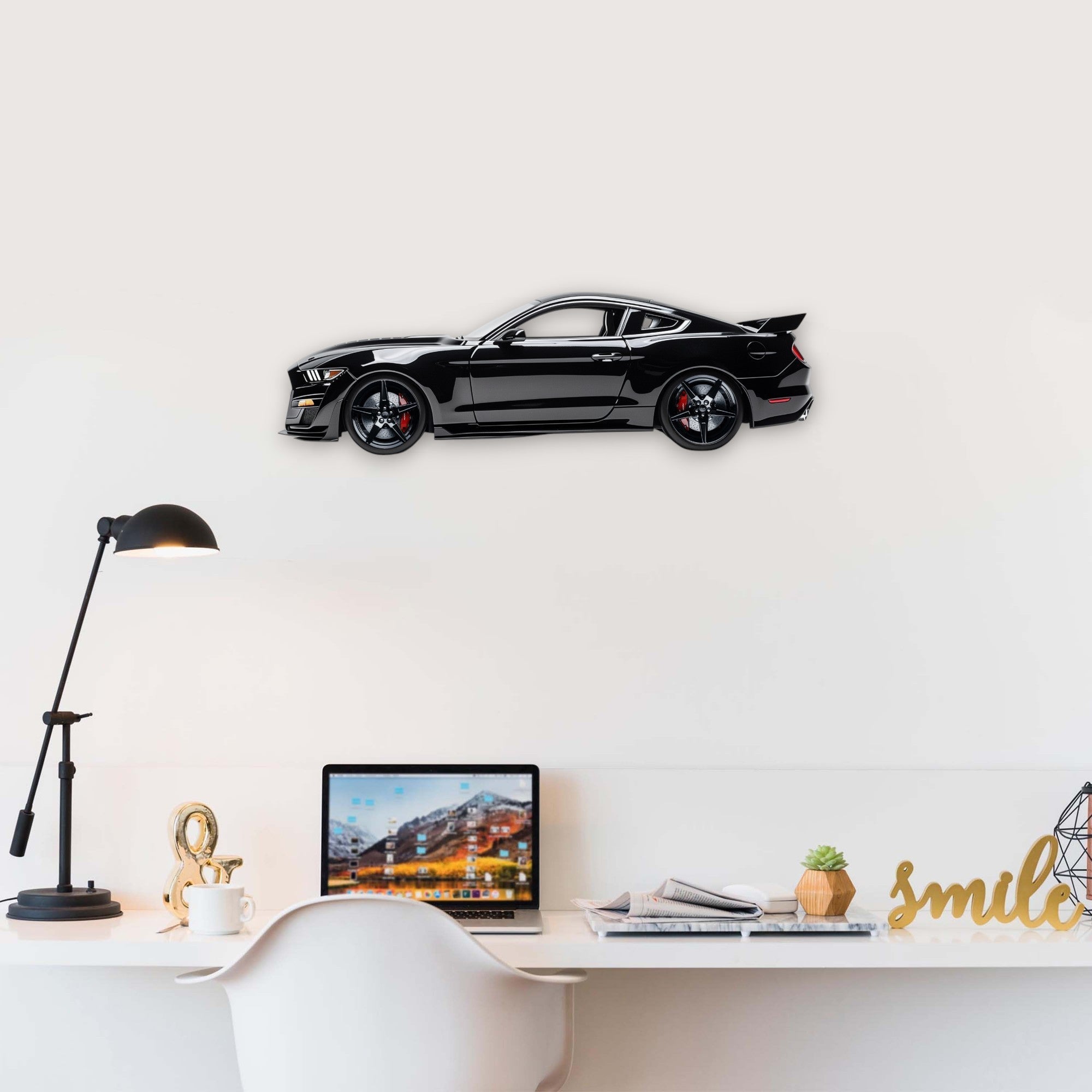 2024 Ford Mustang Shelby GT500 (1) Metal Car Wall Art, Color 2D Diecast Car Decor, Silhouette Metal Wall Art, Gift For Car Lovers, Detailed Color Metal Car