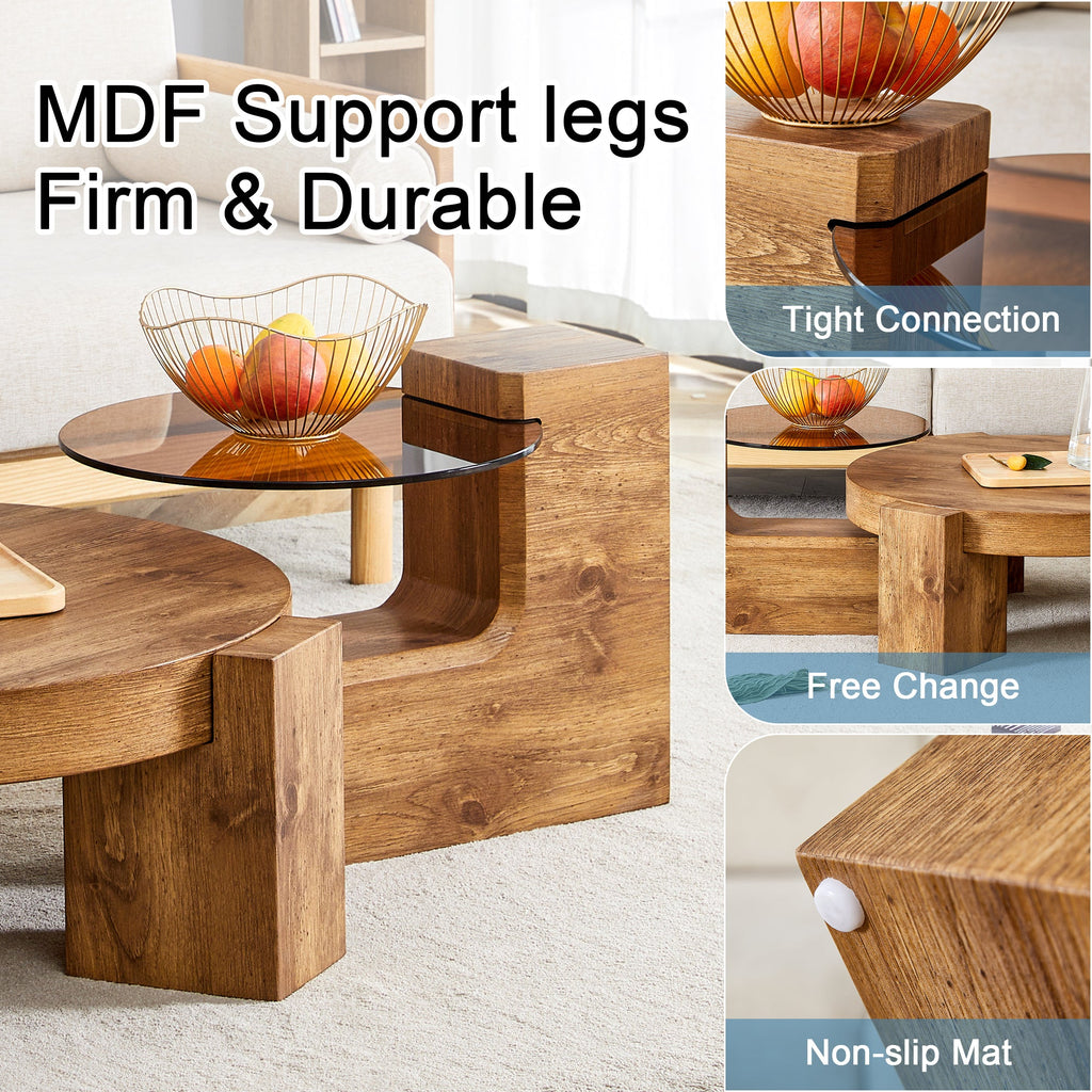 The detachable double-decker coffee table, the stylish design is more precious, and the detachable design can make the use of space more flexible and suitable for various scenes.