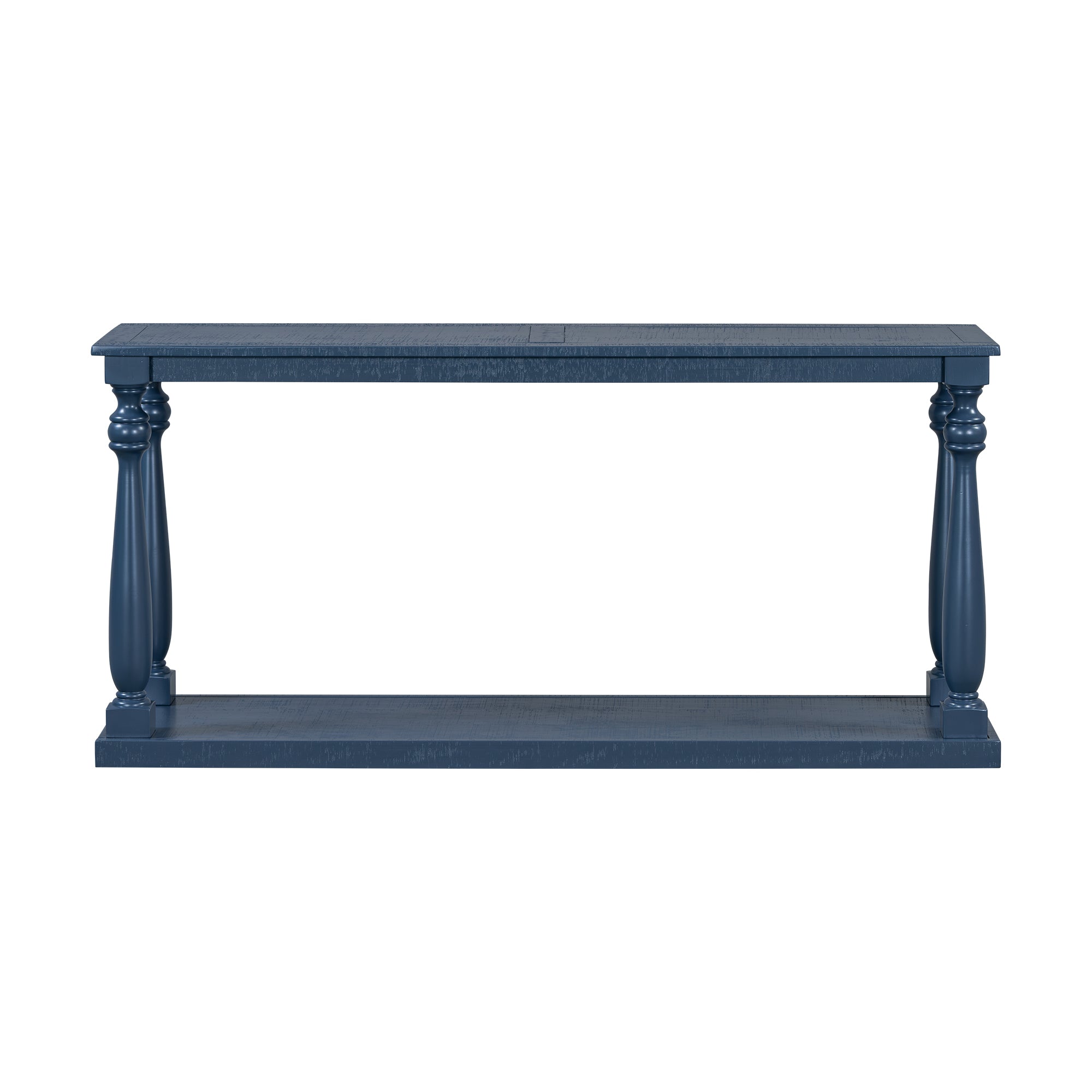 U_STYLE Vintage Wood Grain Console Table with Bottom Shelf and Four Vase Legs, Suitable for Entryway, Hallway, Living Room, Bedroom