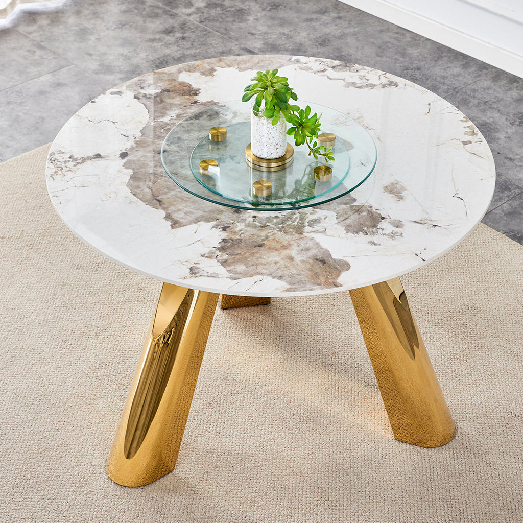 42' Luxury Sintered Stone Table: 0.45' Durable Top + 6' Steel Legs, 350lb Capacity, Stain/Heat-Resistant White/Gray Veined Surface - Modern Minimalist Design