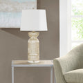 Textured Glass and Acrylic Base Table Lamp Antique Silver See below