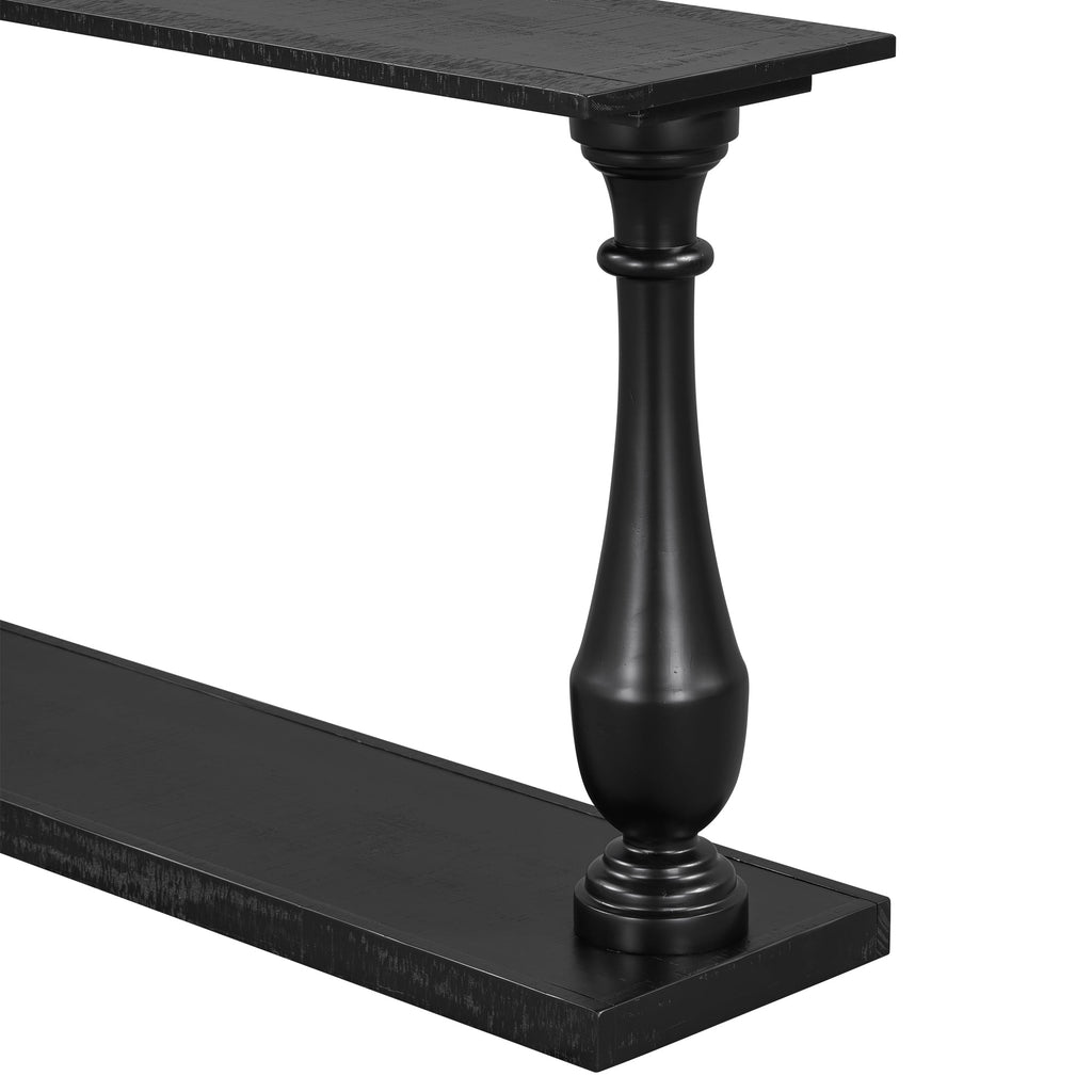 U_STYLE Vintage Sofa Table Console Table with Luxurious Pine Veneer and Elegance Vase-Leg Design,for Living Room Study room Entryway Bedroom