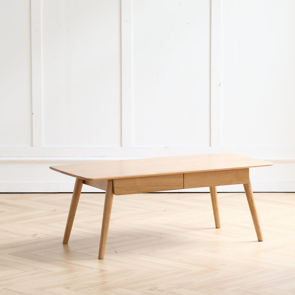Center table Low Table 100% solid wood Top plate Desk Coffee table Width 120 x Depth 56 x Height 45 cm Study desk Work from home Easy to assemble Natural wood with storage shelf Natural writing desk