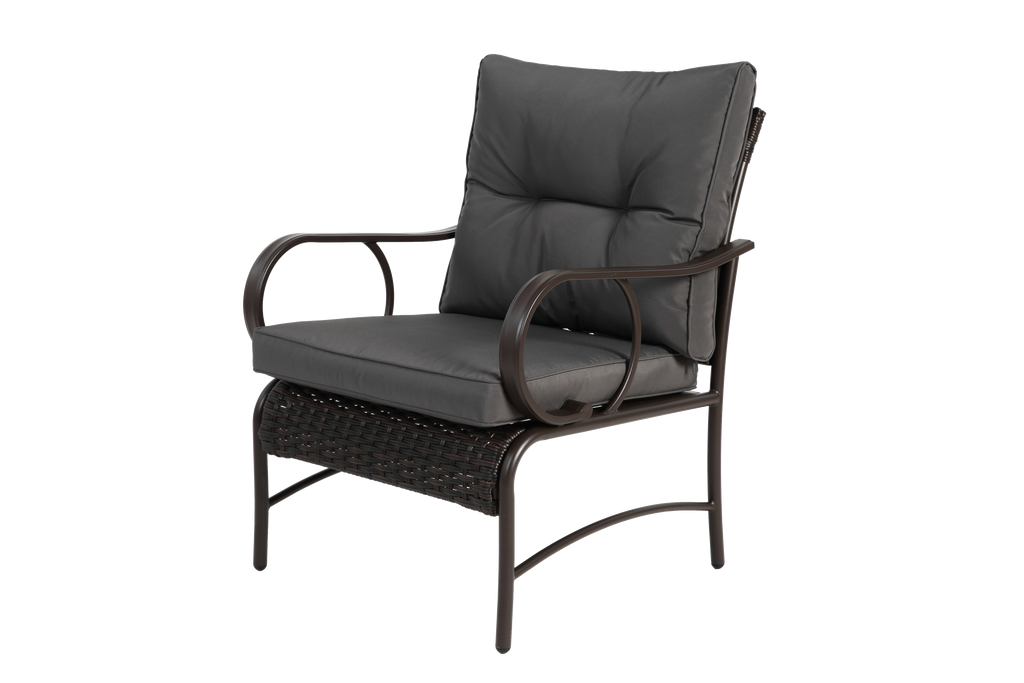 3 Pieces Patio Set Outdoor Wicker Furniture Sets Modern Rattan Chair Conversation Sets with Coffee Table