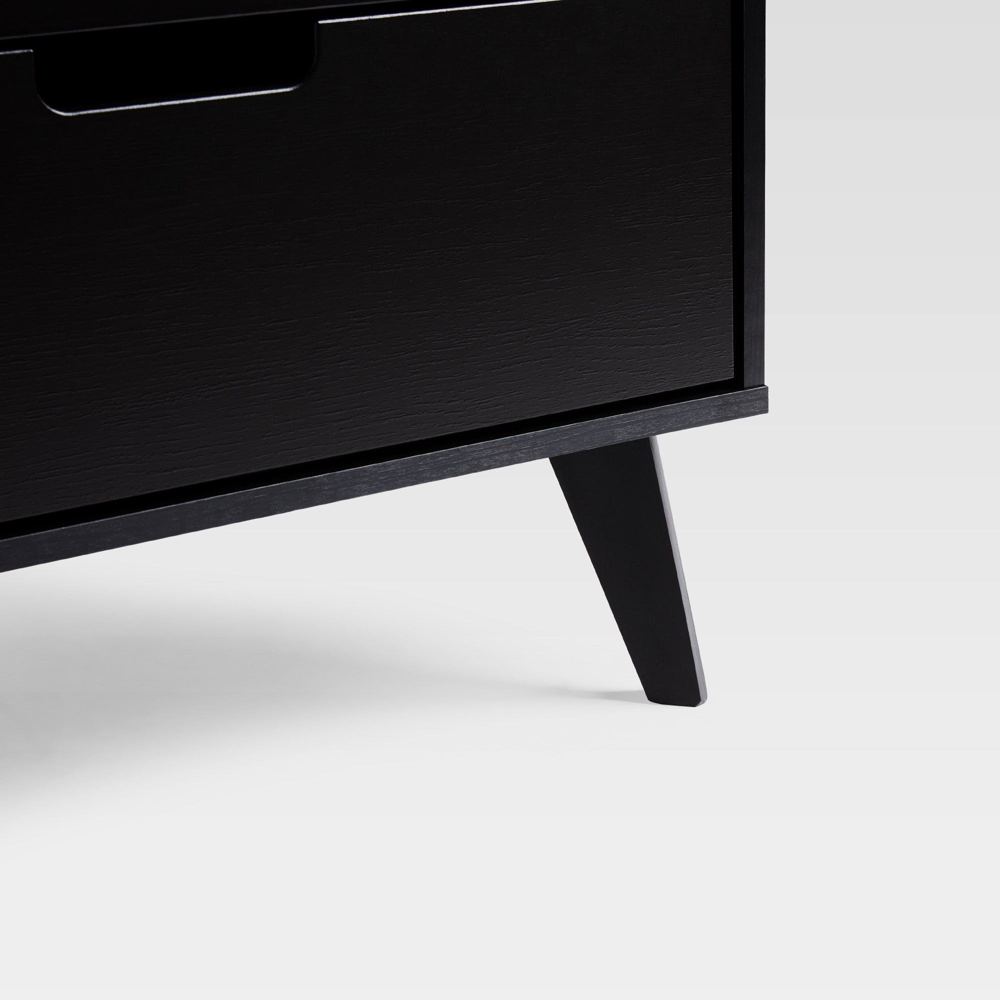 Mid-Century Hans 6-Drawer Dresser with Cut-Out Handles, Black