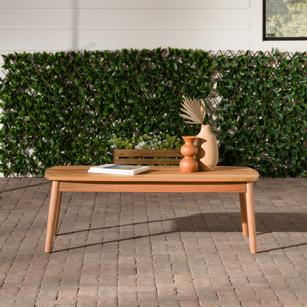 Contemporary Eucalyptus Wood Patio Coffee Table – Natural