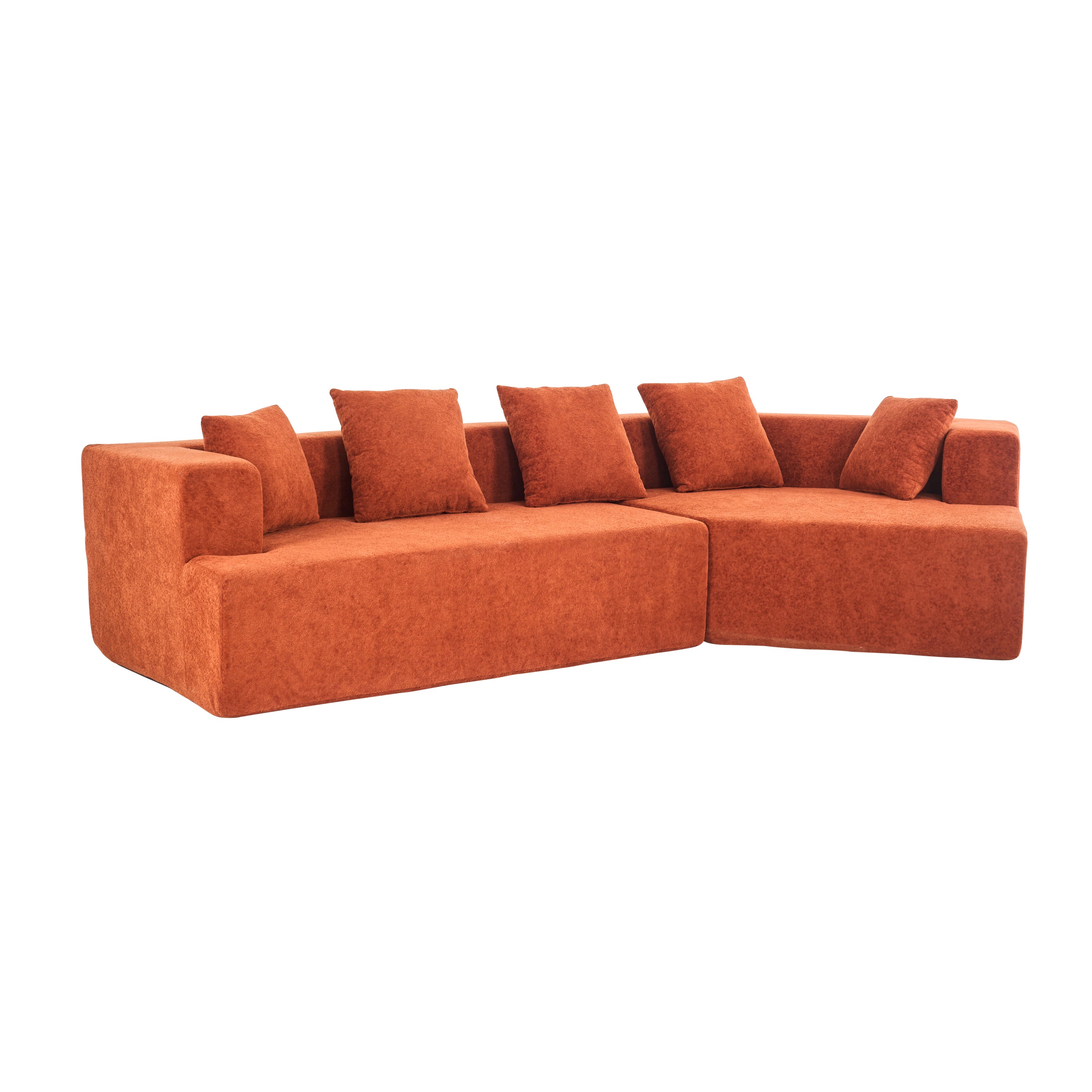 Memory Foam Couch, No Installation & Easy to Transport, Deep Seat Modern Sofa with Chenille Fabric, Couch for Living Room, Bedroom, Apartment, Home Office