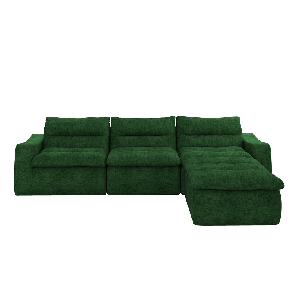 Lazy Floor Sofa,Modern armless and backless sofa chair,Comfy Accent Bean Bag Couch,suitable for living room bedroom office-Green