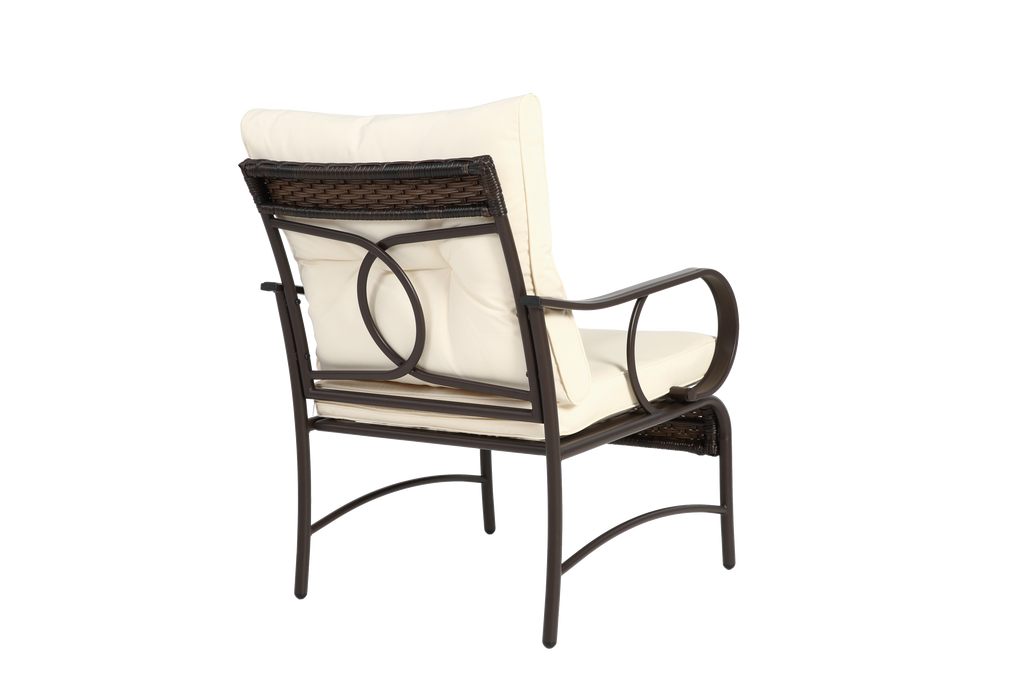 3 Pieces Patio Set Outdoor Wicker Furniture Sets Modern Rattan Chair Conversation Sets with Coffee Table