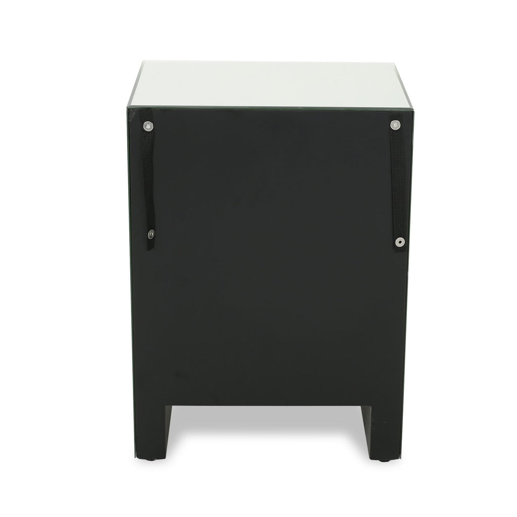 17.70'' Mirrored Nightstand, Silver Glass Nightstand With 3 Drawers, Small Bed Side Tables, Mirrored End Table, Bedside Accent Table Dresser Furniture For Bedroom, Living Room, Office