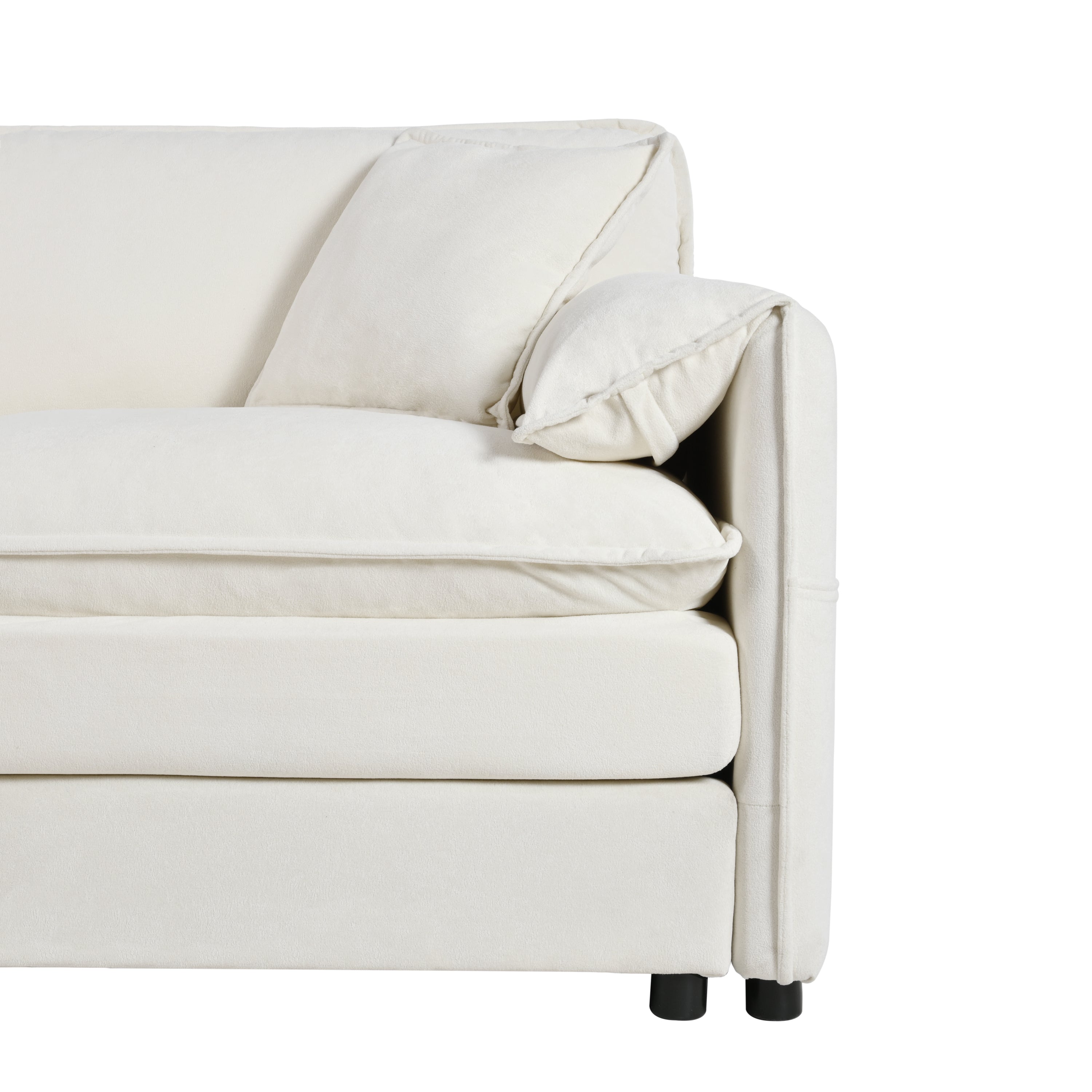 Oversized Chenille Loveseat Sofa, Oversized 2-Seater Small Cloud Couch, Modern Comfy Deep Seat Love Seat for Living Room Bedroom Office Apartment,DIY Combination,Beige