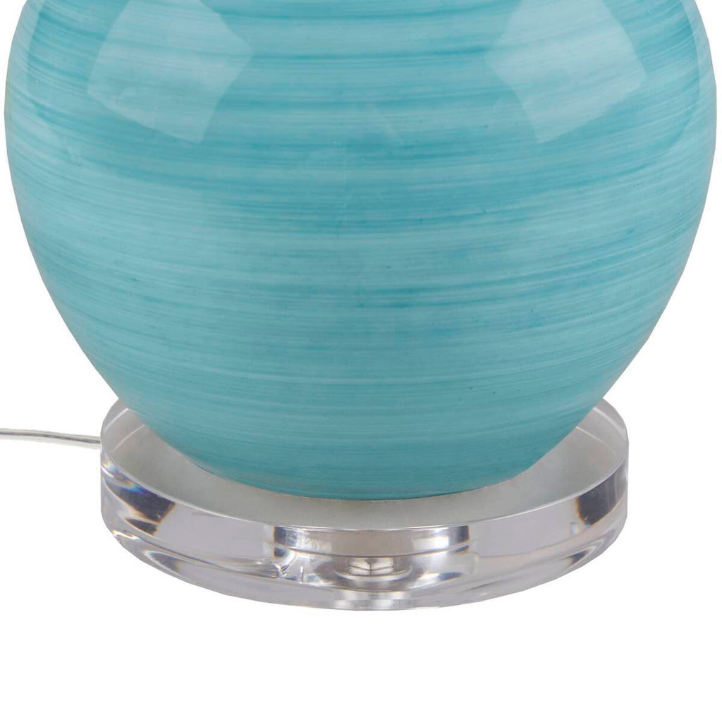 Blue Aqua Swirl Blown Glass Table Lamp Aqua See below
