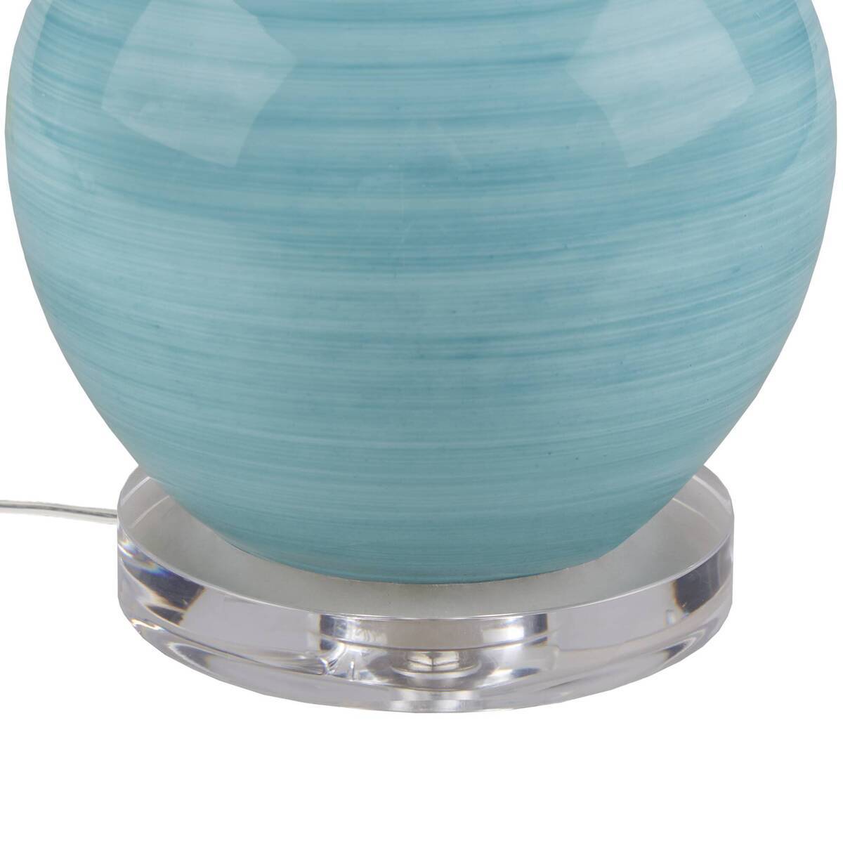 Blue Aqua Swirl Blown Glass Table Lamp Aqua See below