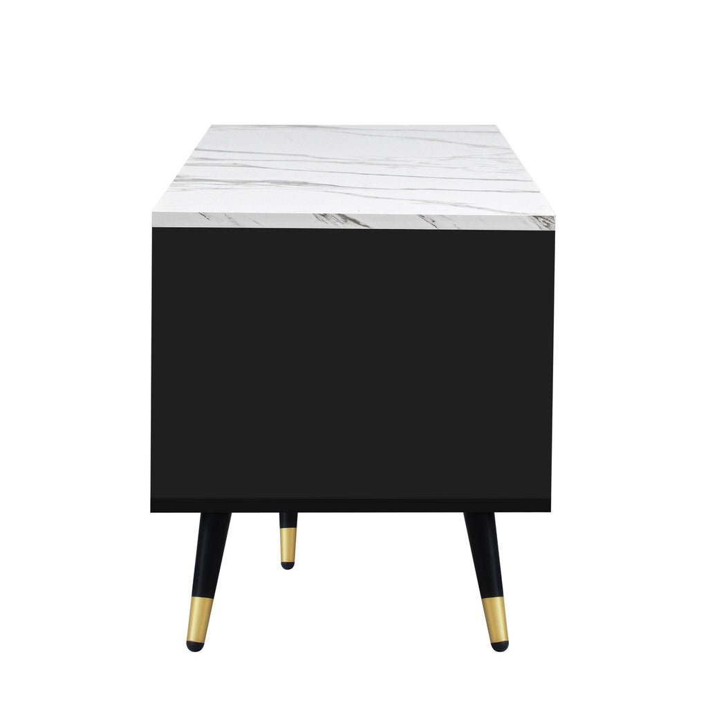 71'' Modern TV Stand with 2 Cabinets&  Open Compartments, Entertainment Center for TVs up to 80'', Television Console for Living Room, Bedroom, Home Theatre