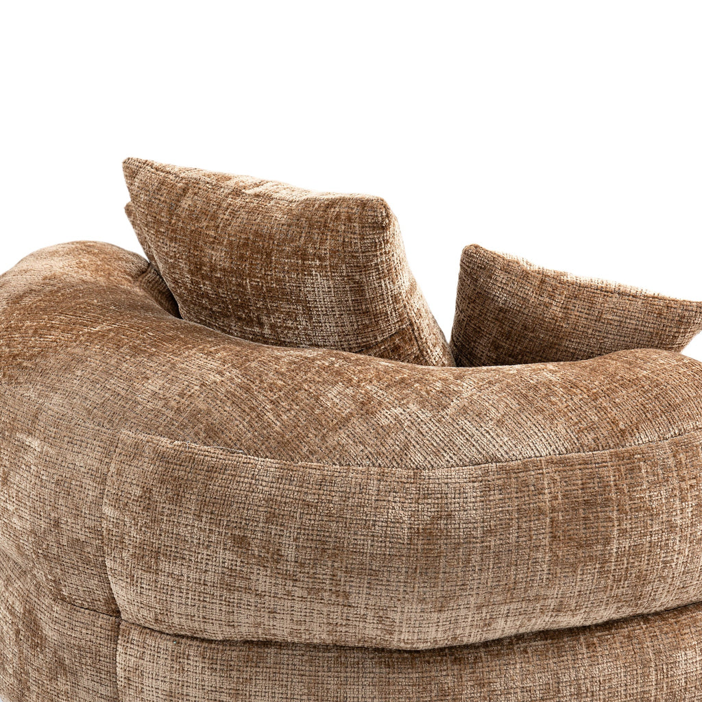 Lazy Sofa Durable Comfort Lounger High Back Bean Bag Chair with Three Pillows, Coffee Chenille, 42.52 inches