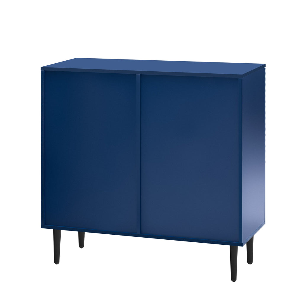 Mirod Set of 2 Modern Minimalist Side Cabinets,Versatile Storage Solution,Adjustable Shelves,Stylish Geometric Door Design,Perfect as TV Stand