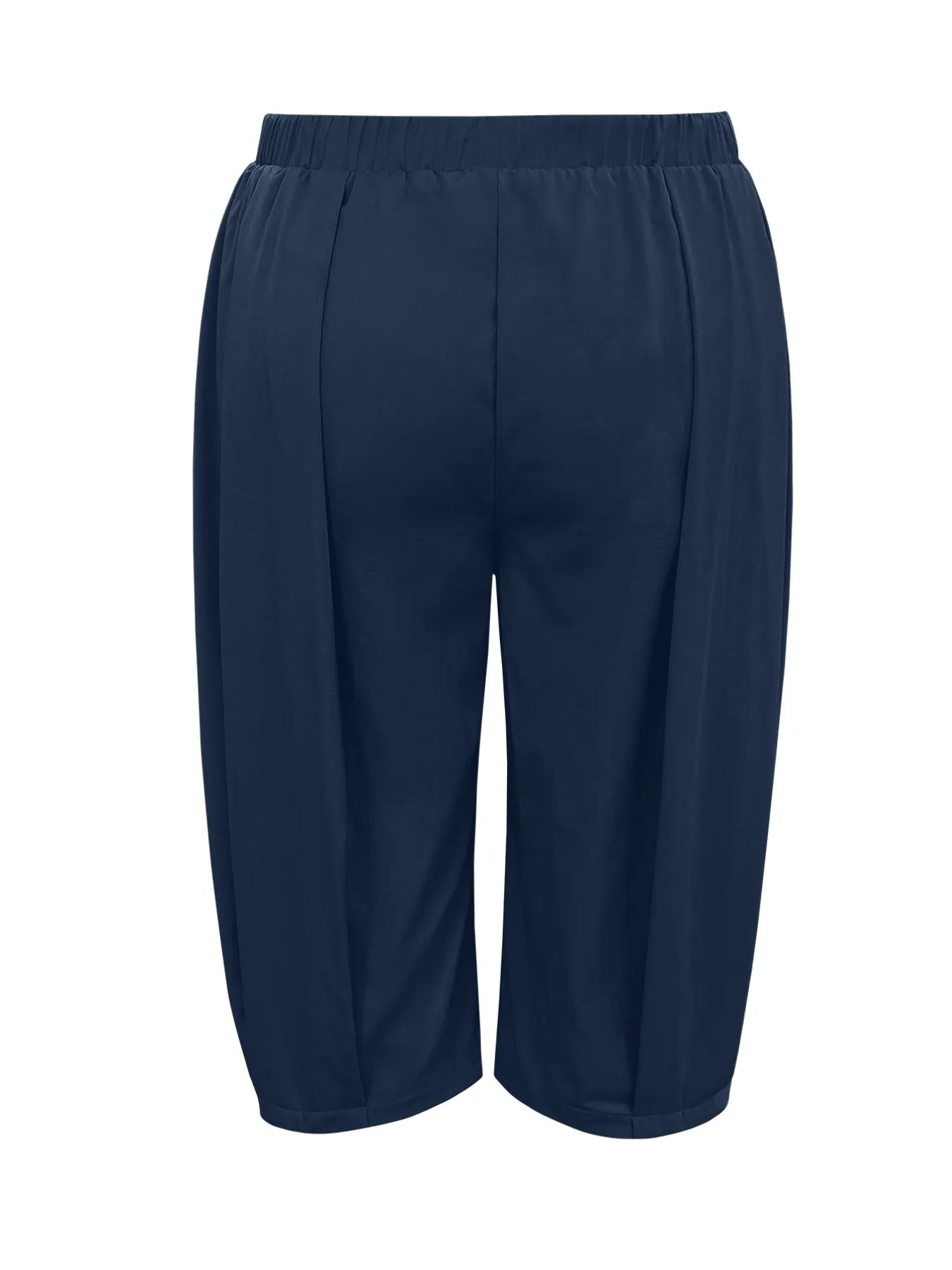 Plus Size Wide Leg Pleated Detail Cropped Pants